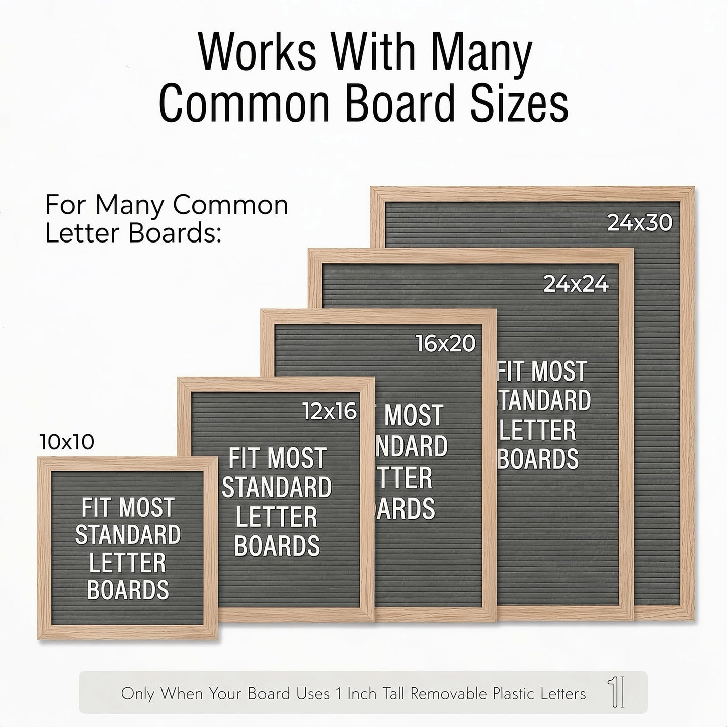 1 Inch Plastic Letter Board Letters, 312 PCS White Replacement Letters and Numbers, Compatible with 1-Inch Letter Grooves for Felt and Directory Boards, Letters Only