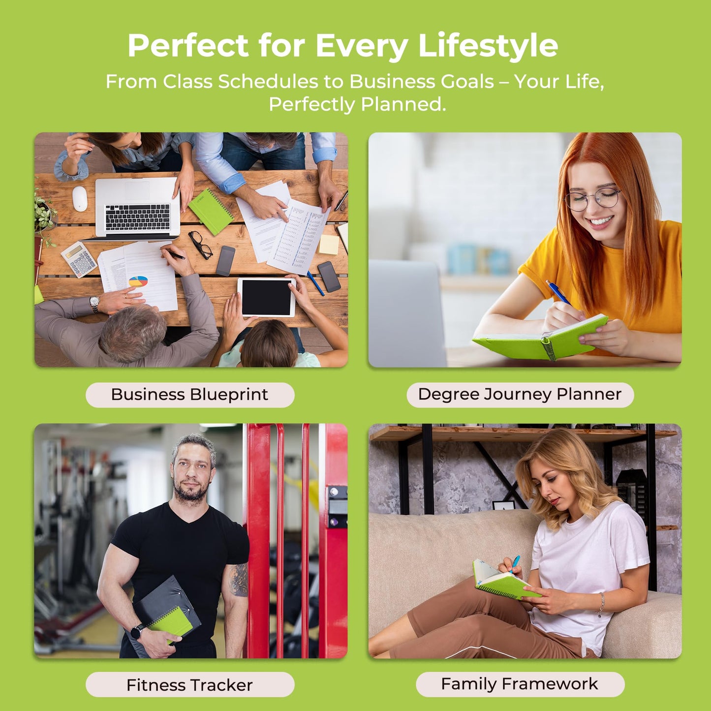 IN-LUXPRO Planner 2026-2027 Daily Weekly and Monthly,6.5"x3.75",18 Months Spiral Bound Calendar Agenda with Self-adhesive Pen Holder,2026 Academic Plan with Vegan Leather Soft Cover,Wasabi Green