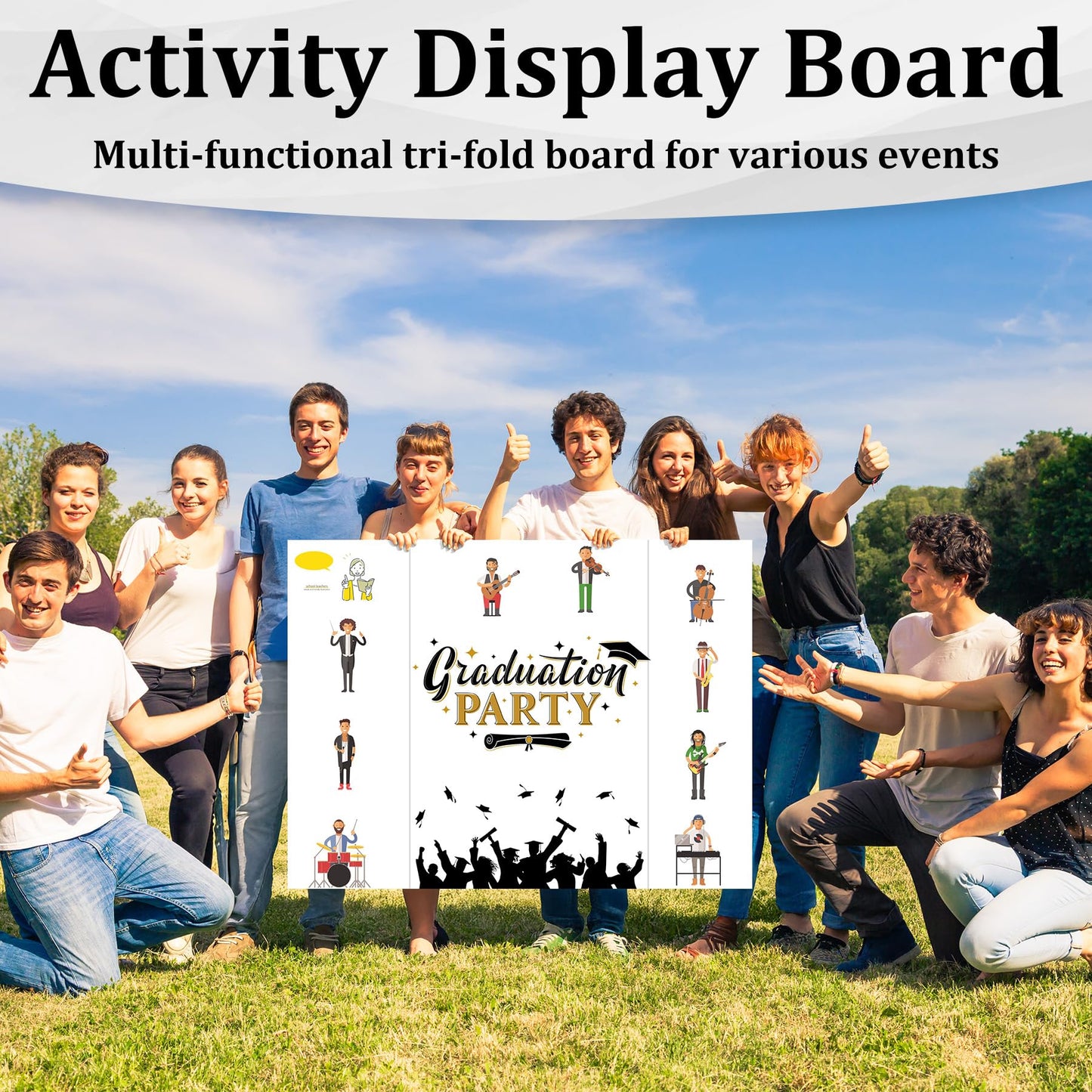 Ndsox 2 Pack 36" x 48" White Trifold Poster Board Large Corrugated Tri Fold Business Presentation Boards Picture Posterboard for Science Fairs, School Projects, Event Displays, Art Exhibitions