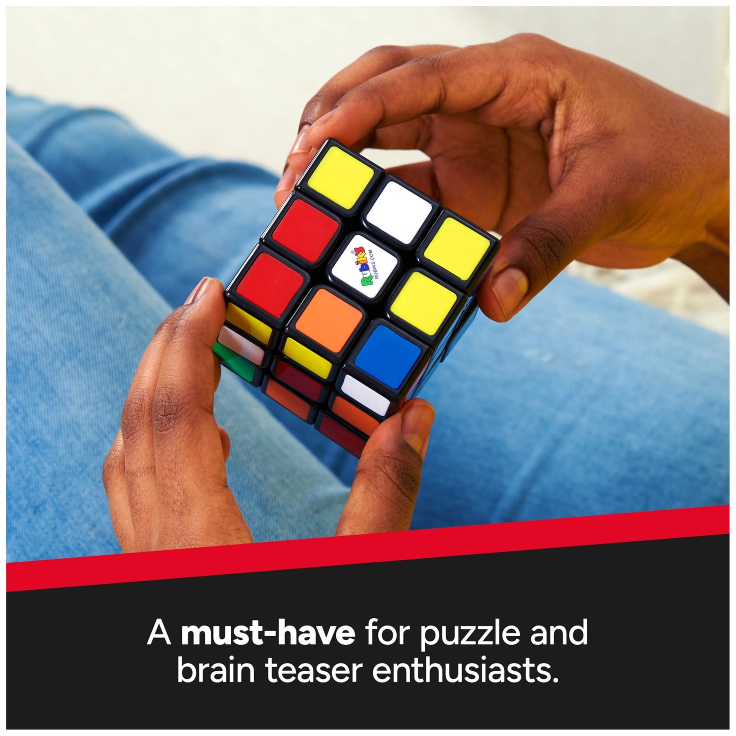 Rubik's Cube, The Original 3x3 Cube, Problem-Solving Brain Teaser, Color-Matching Puzzle, Fidget Toy, Sensory Puzzle, for Ages 8 & Up