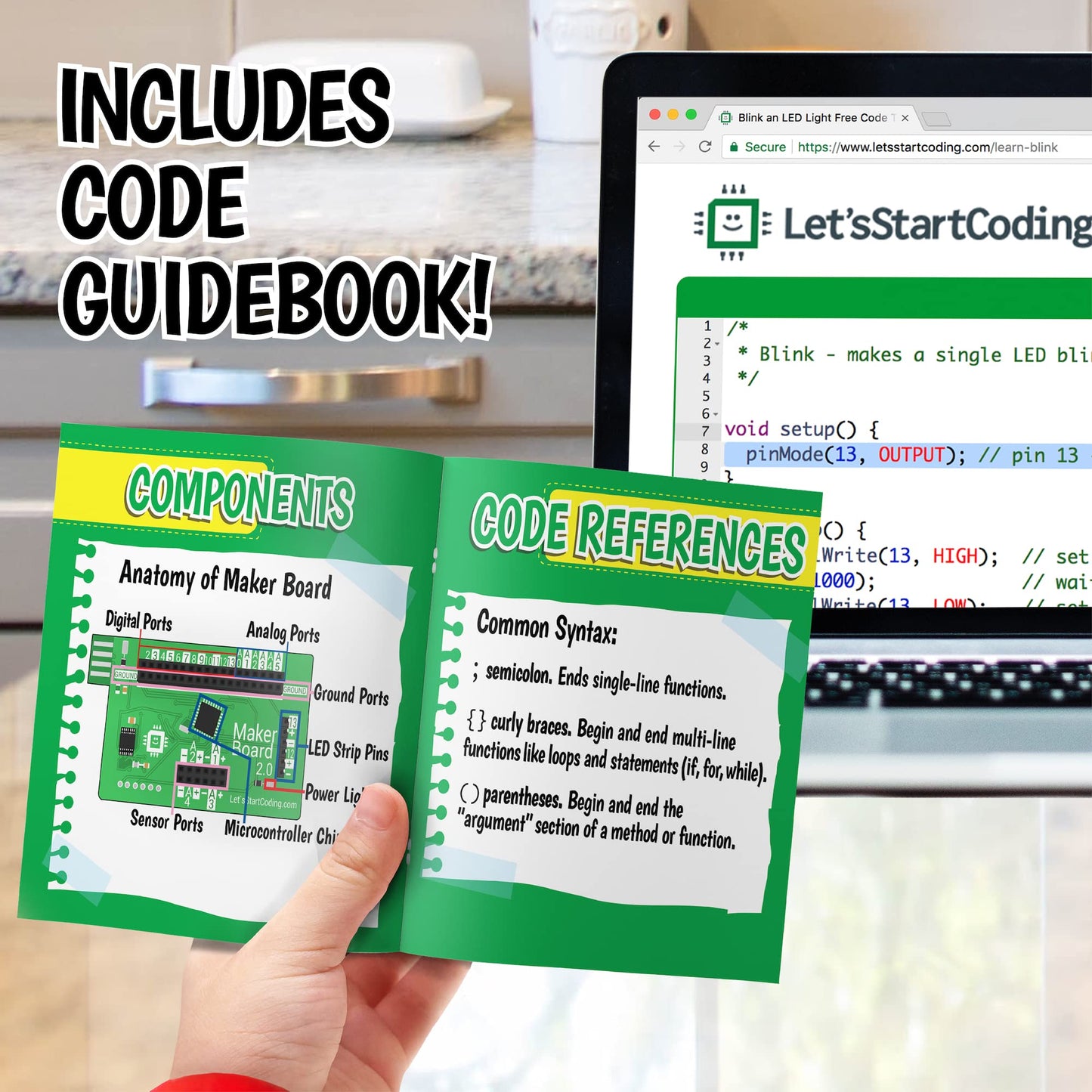 Base Kit Computer Coding Game for Kids 8-12+ and Teens to Learn Code & Electronics. Great STEM Gift for Boys & Girls for Real C++ Coding with Over 60 Projects Included.