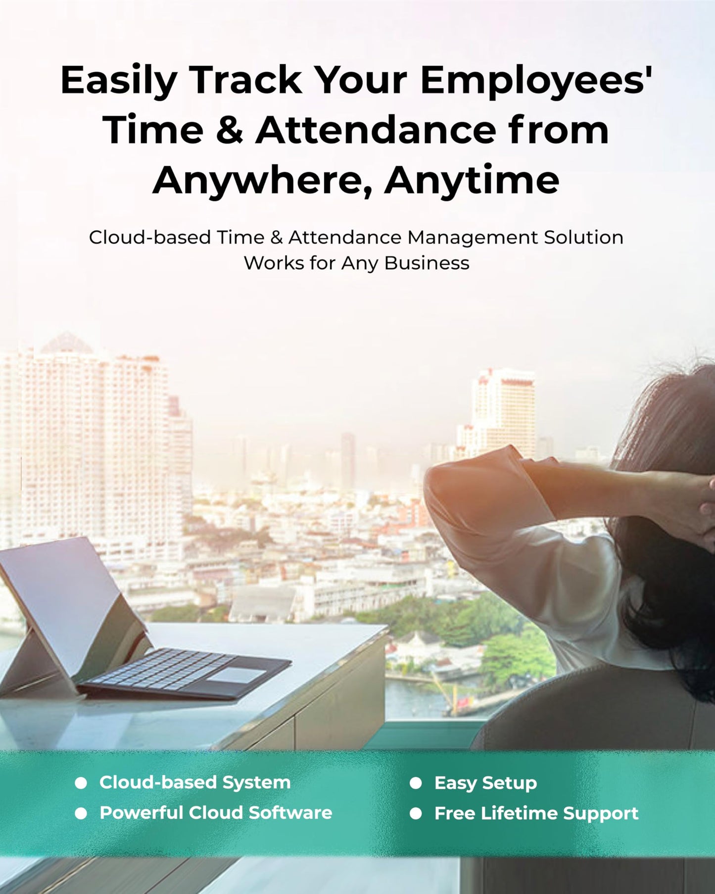 ANVIZ Time Clocks for Employees Small Business - Forever Free Cloud Software - FacePass 7 Pro Biometric Clock in and Out Machine - Support Door Access - Face + RFID + Pin Punching, FacePass 7 Pro