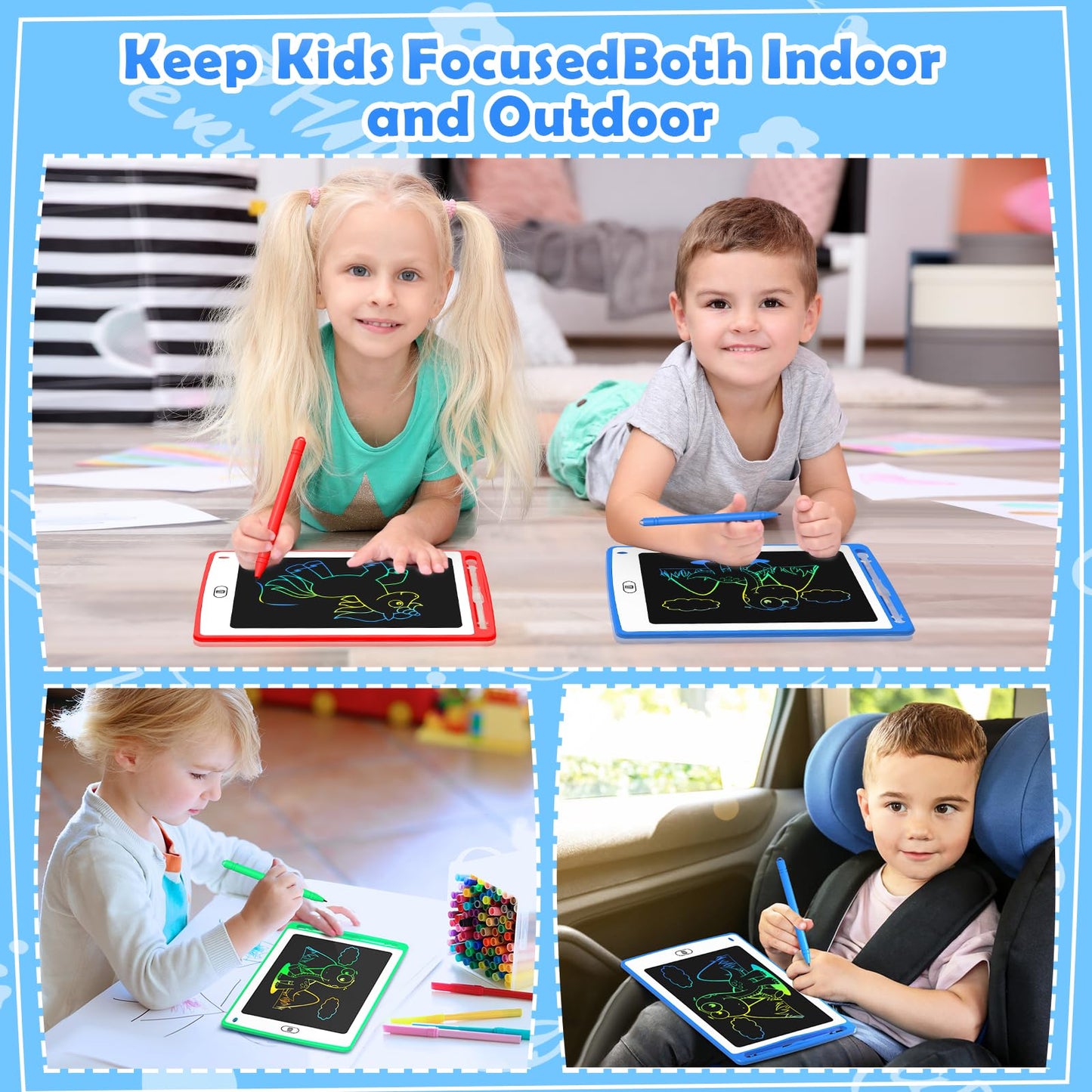 LCD Writing Tablet for Kids, 8.5 Inch Colorful Doodle Board Drawing Tablet, Educational Learning Toys Birthday Gifts for Boys Girls Age 3 4 5 6 7 8 (24 Pack)