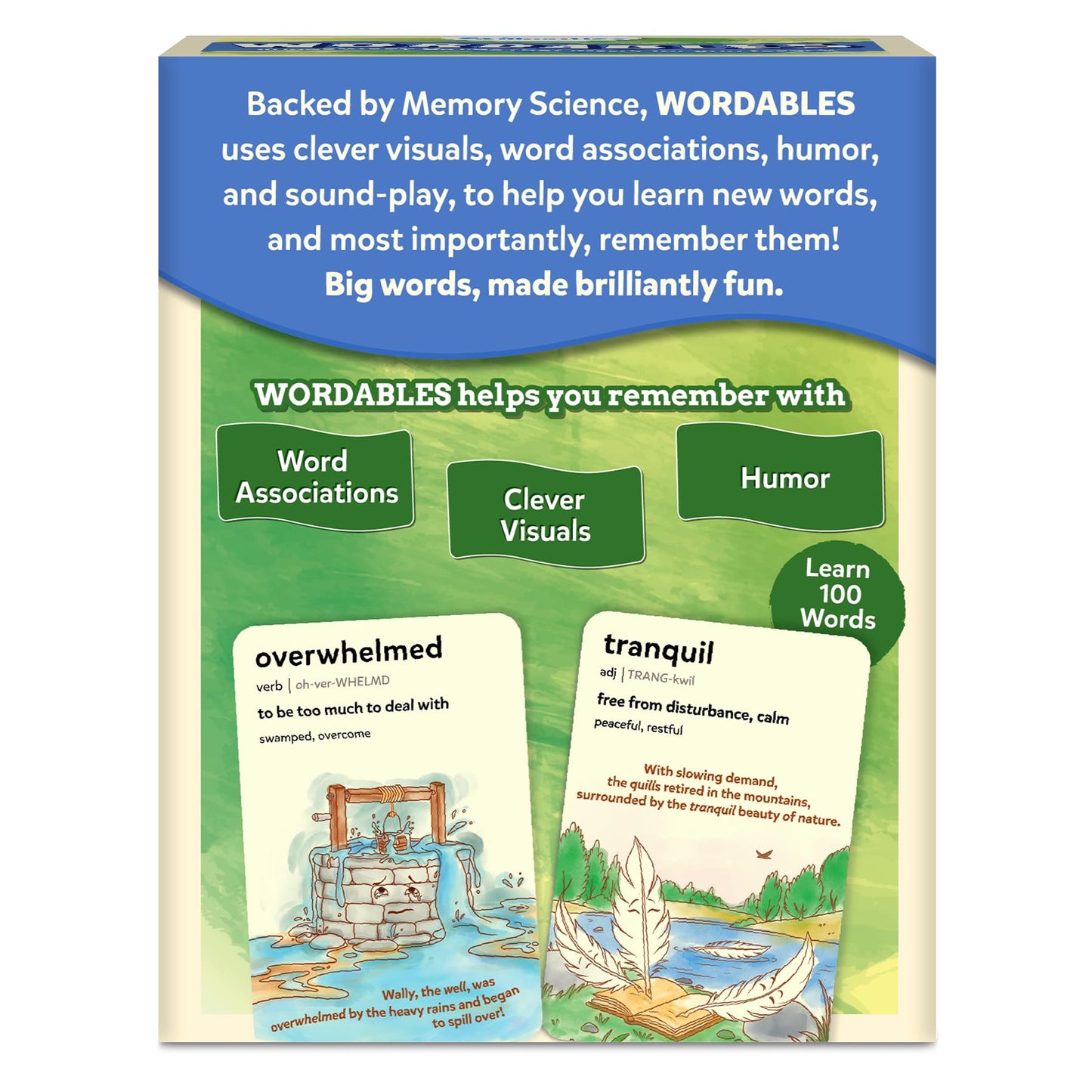 Skillmatics Vocabulary Flash Cards for Kids - Learn 100 Words with Wordplay, Visuals, & Soundplay, Educational Gift for Ages 8, 9, 10 & Up, Screen-Free Language Game