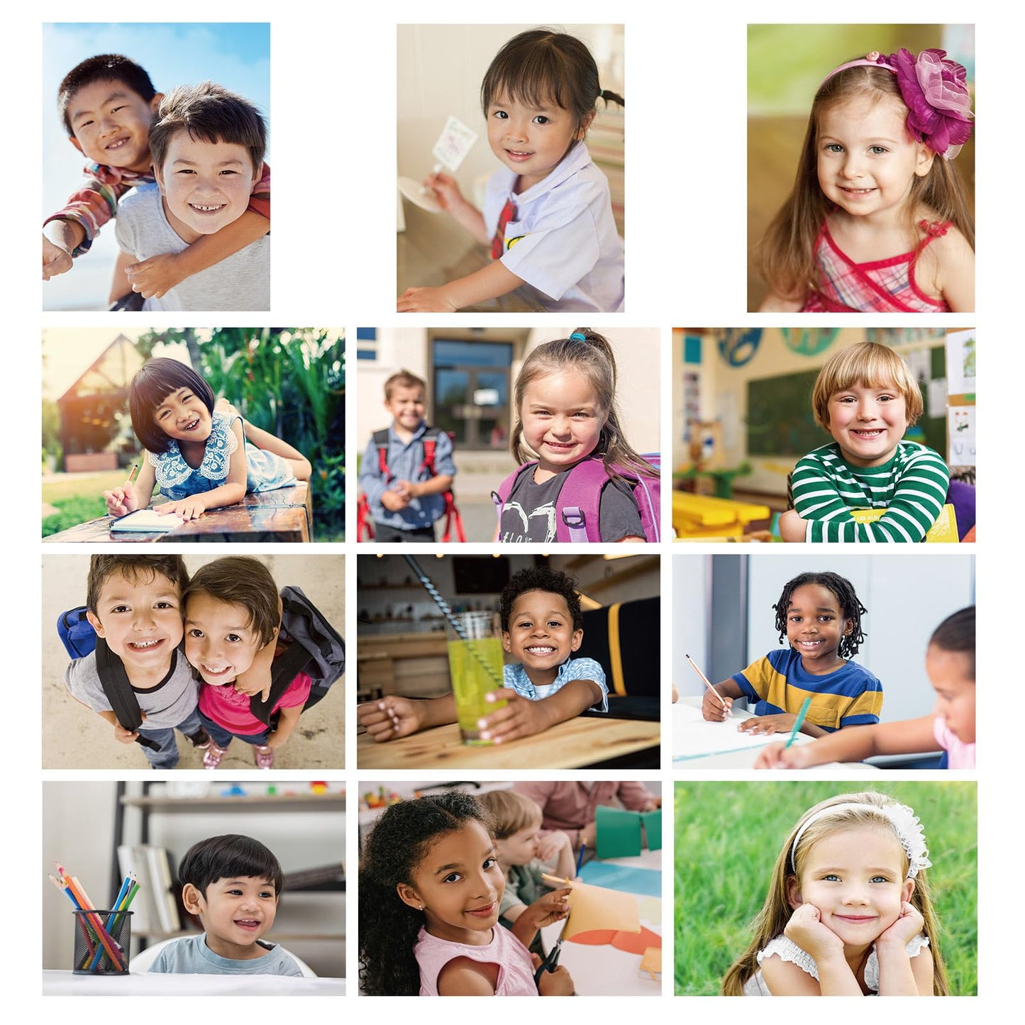 Motiskyy 12 Pcs Diversity Posters for Classroom Preschool Educational Learning Real Pictures for Daycare Home Multicultural Awareness(Kids Image Poster Style)
