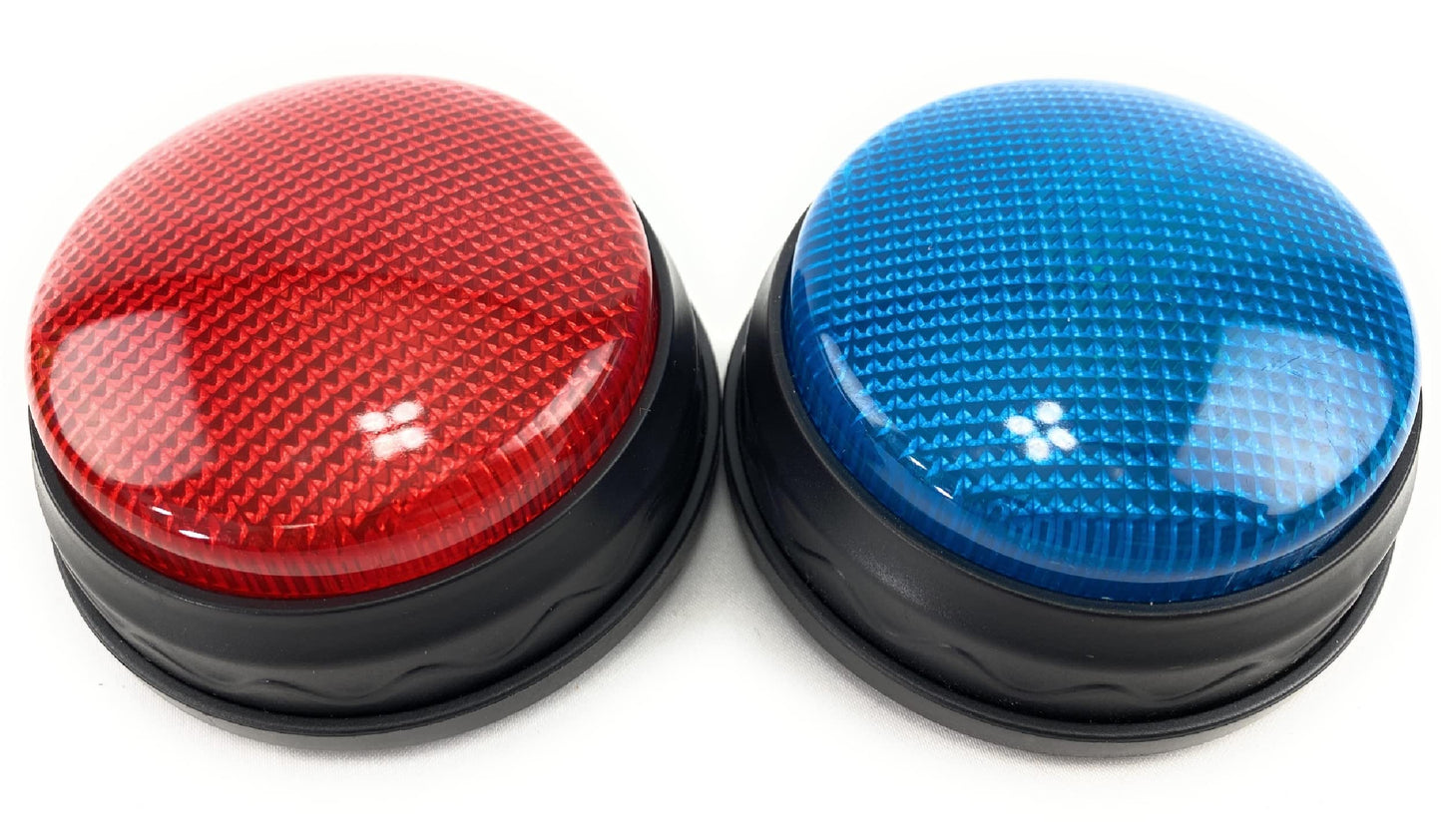 Matty's Toy Stop Lights & Sounds Electronic 3 Mode Red & Blue Game Answer Buzzer and Count Down Timer Gift Set Bundle (Perfect for Games, Classrooms, etc.) - 2 Pack