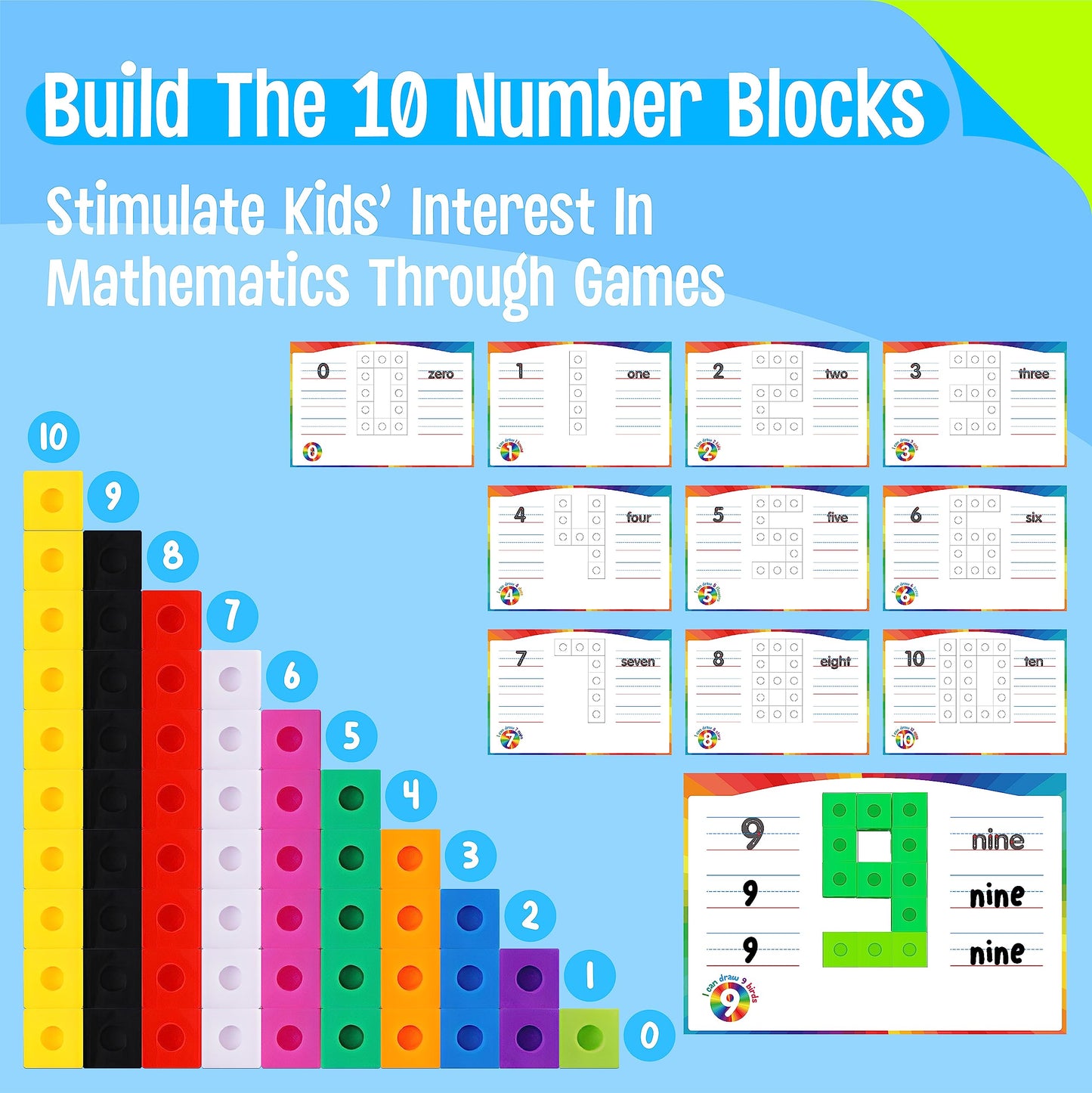 Math Linking Cubes, 100 Math Cube Manipulatives with 30 Learning Activities Number Counting Blocks Snap Linking Math Counters Fun & Educational Pre-K Counting Blocks for Preschool Kindergarten