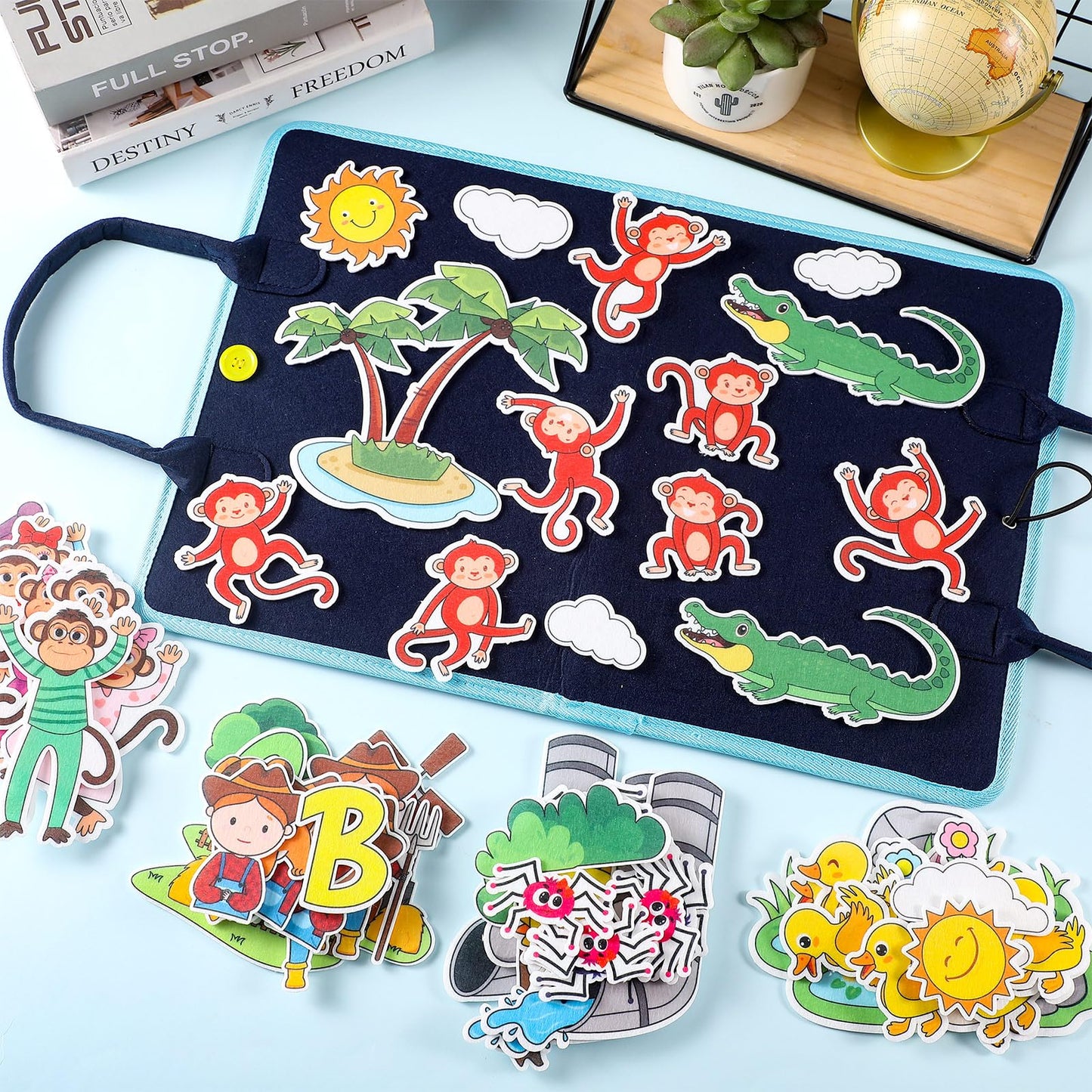 SmoothNovelty 12 Pack Flannel Felt Board Stories Set with a Foldable Board for Preschool Activities Boys Girls(Nursery Rhymes)