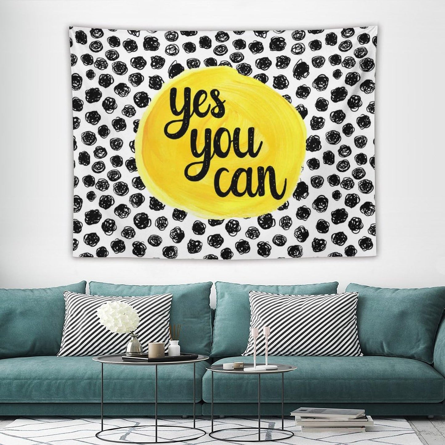 DDCBNS Inspirational Quote Tapestry,Educational Tapestry for Kids Teen Student,Black and White Tapestry for Study Classroom Bedroom Living Room 80"" x 60"", Black＆White
