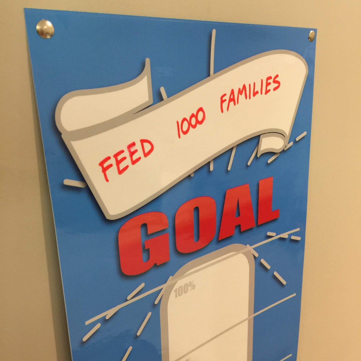 Dry Erase Goal Setting Fundraising Thermometer Chart Blue Goal Chart Temperature Poster for Office Classroom or Kids