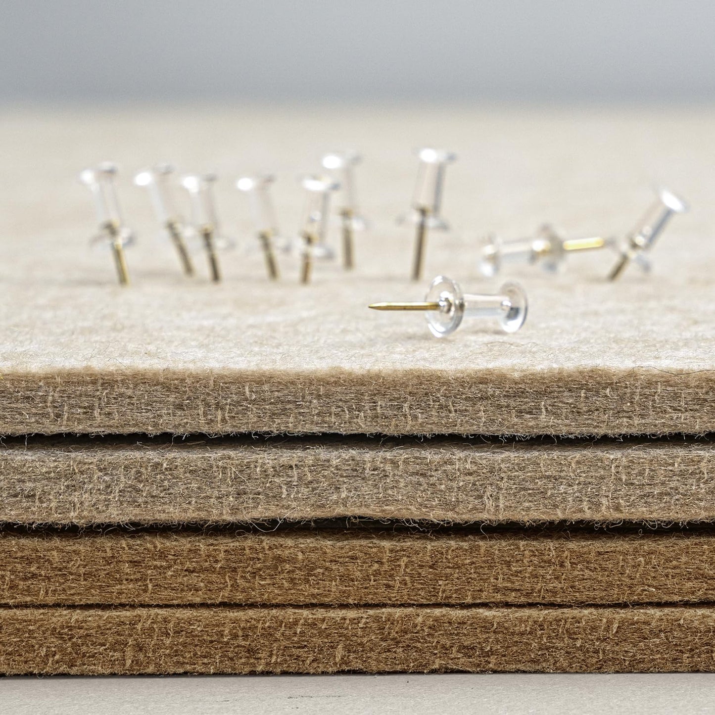 Lightomorrow Bulletin Board, 35 x 17 1/2 inches Felt Board - Decorative Pin Board, Cork Board Alternative for Wall, Foldable Self-Adhesive Vision Board Prayer Board with 20 Pushpins-Desert Brown