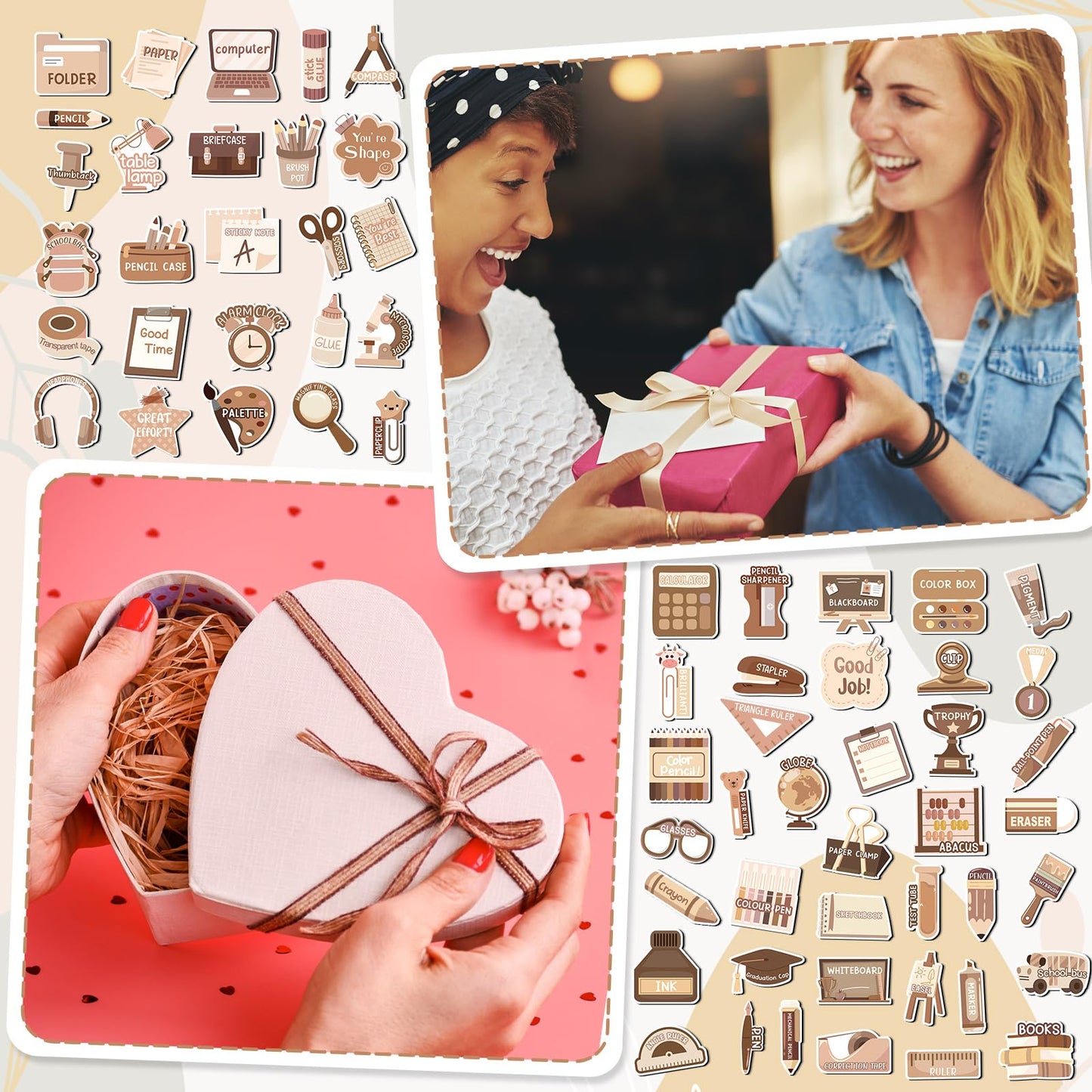 Saysurey 65 Pcs Boho Brown You Will Need Management Magnets Set, Boho Educational Style Magnets for Whiteboard Organization, Back to Work Teaching Tool Supplies, Elementary Whiteboard Decor