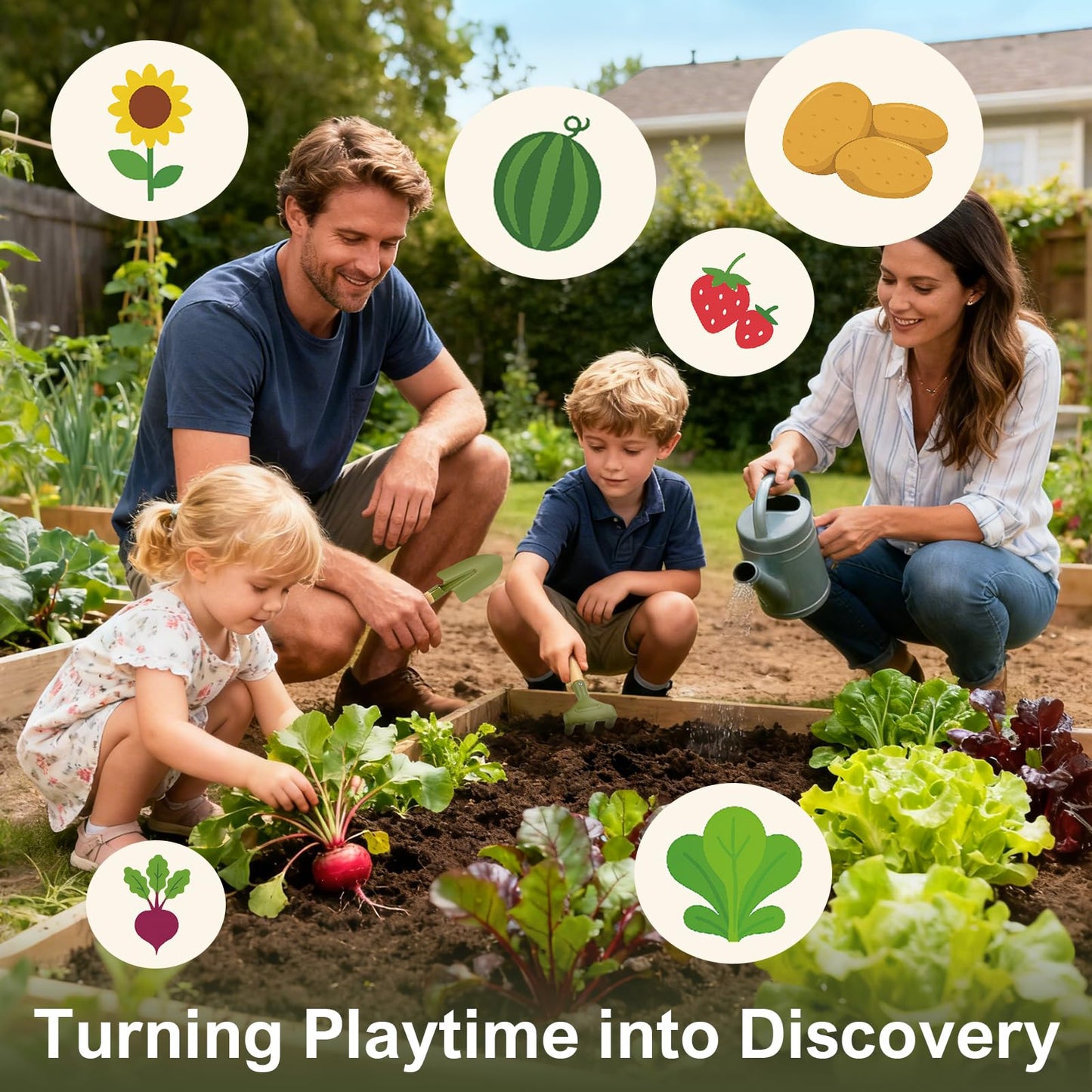 Dreamon Kids Gardening Tools & Bug Catcher Kit, 2-in-1 Outdoor Toys with Wheelbarrow and Bug House, STEM Educational Toys for 3 Year Old, Birthday Gifts Outdoor Gifts for Kids 3-5, Green