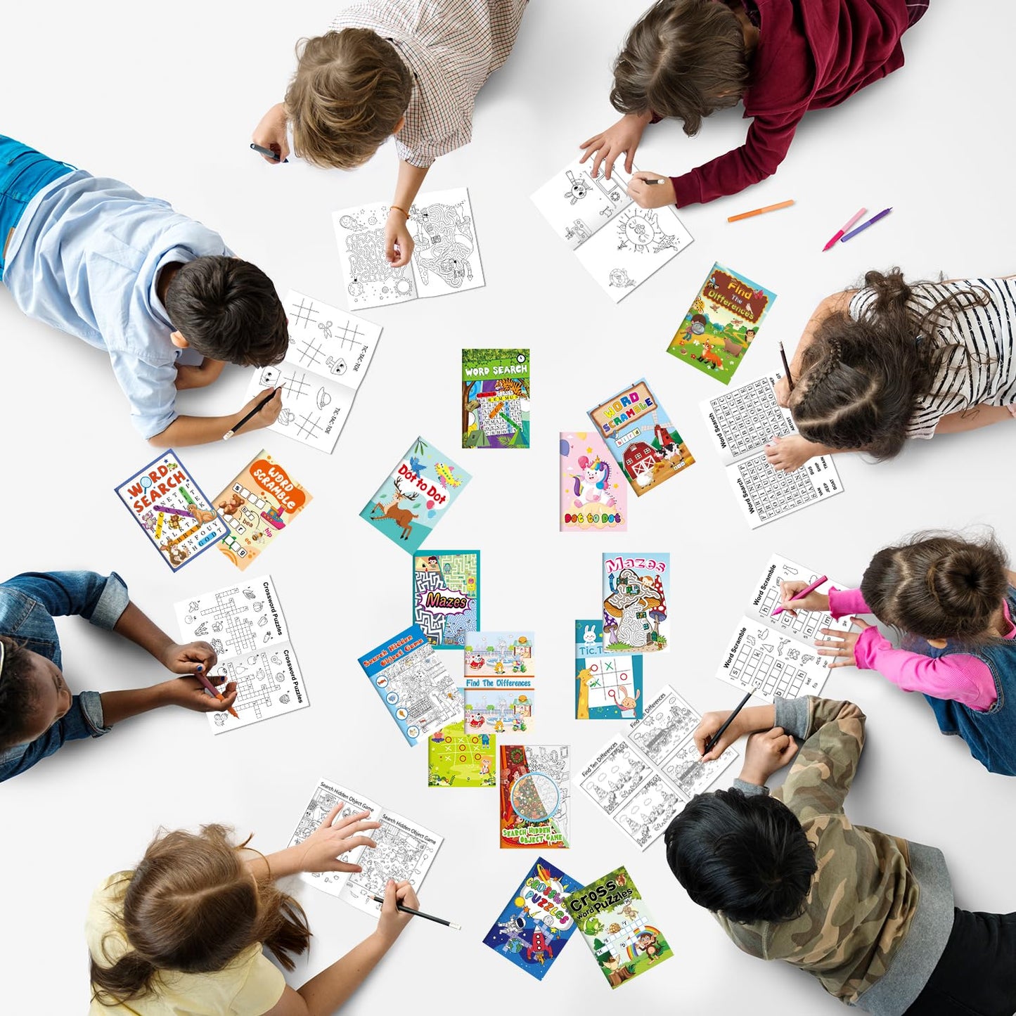 Kalysky 24 Mini Activity Books for Kids Party Favors Ages 4-8 8-12,Fun and Challenges Include Mazes, Dot to Dot,Word Search, Word Scramble and More for Goodie Bag Stuffer Classroom Activity
