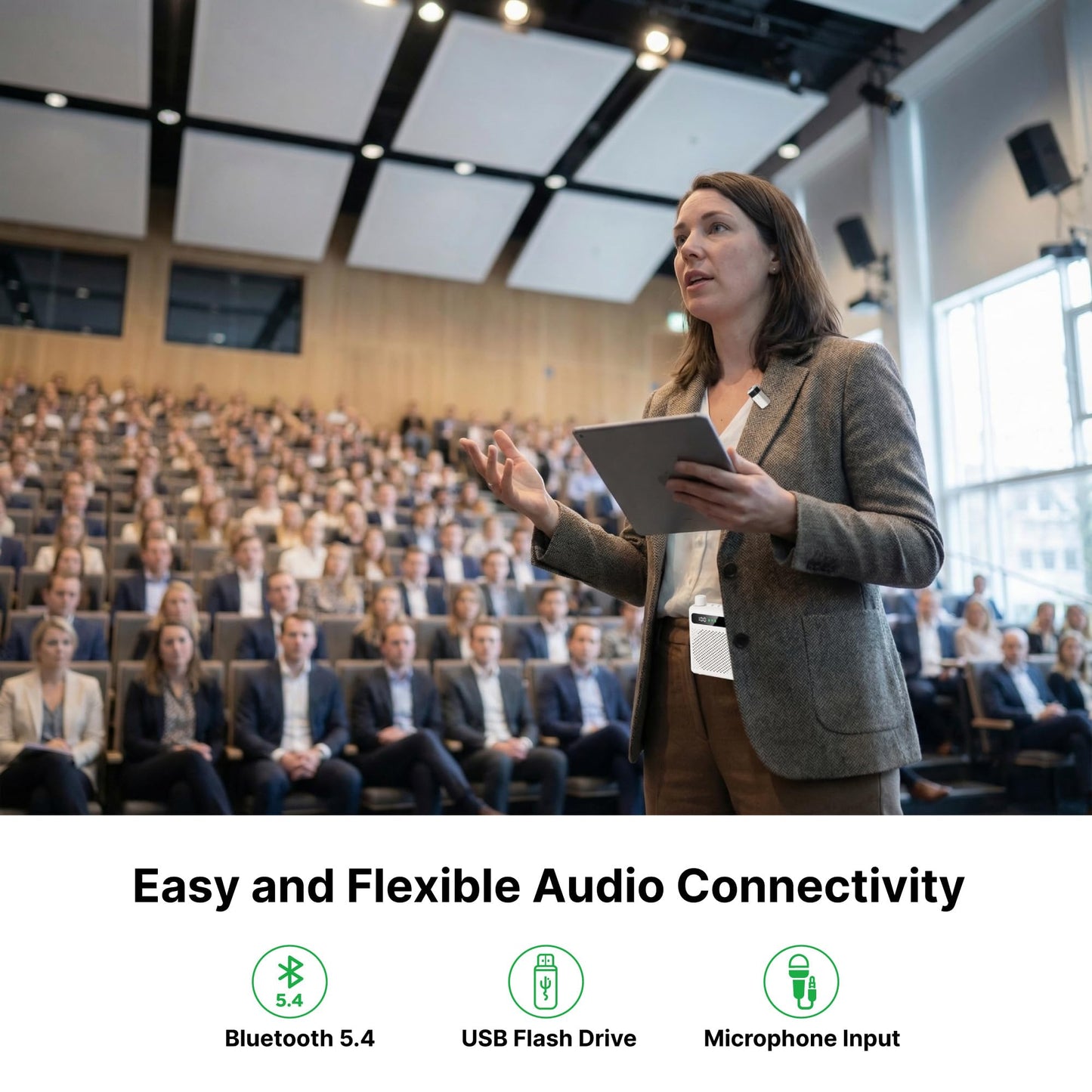 Xvolt Wireless Voice Amplifier for Teachers with Microphone - Portable Rechargeable 10W Bluetooth Speaker with Wireless Clip-On Mic Waist Strap for Classroom Teaching Public Speaking Training (White)