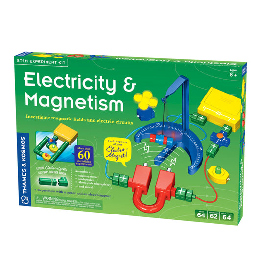 Thames & Kosmos Electricity & Magnetism Science Kit | 62 Safe Experiments Investigating Magnetic Fields & Forces for Ages 8+ | Assemble Electric Circuits with Easy Snap-Together Blocks