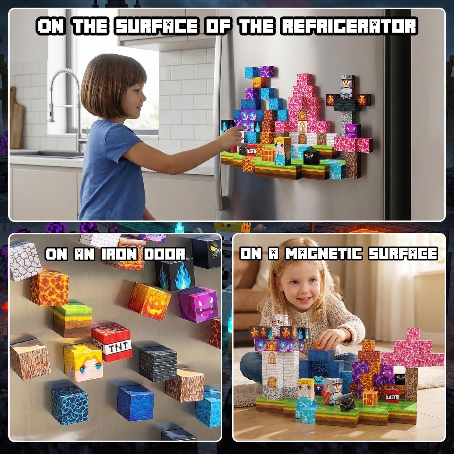 Lukoca 200PCS Magnetic Building Blocks with Light Up Blocks, STEM Educational Construction Toys, Sensory Learning Toys for Kids Ages 4-12, Birthday for Boys & Girls