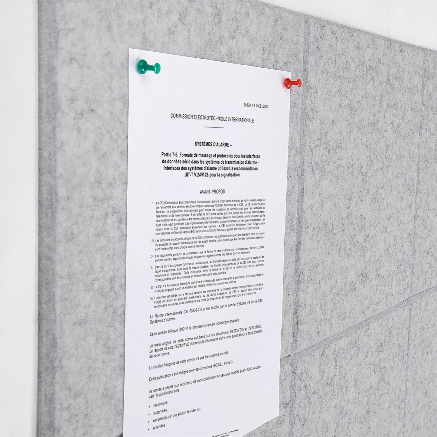 Large Cork Board Alternative 36" X 24" Bulletin Board - 6 Pack Removable Felt Wall Tiles with 15 pushpins, Large Cork Boards for Walls Cork Board for Office Pin Board Tack Board - Silver Gray