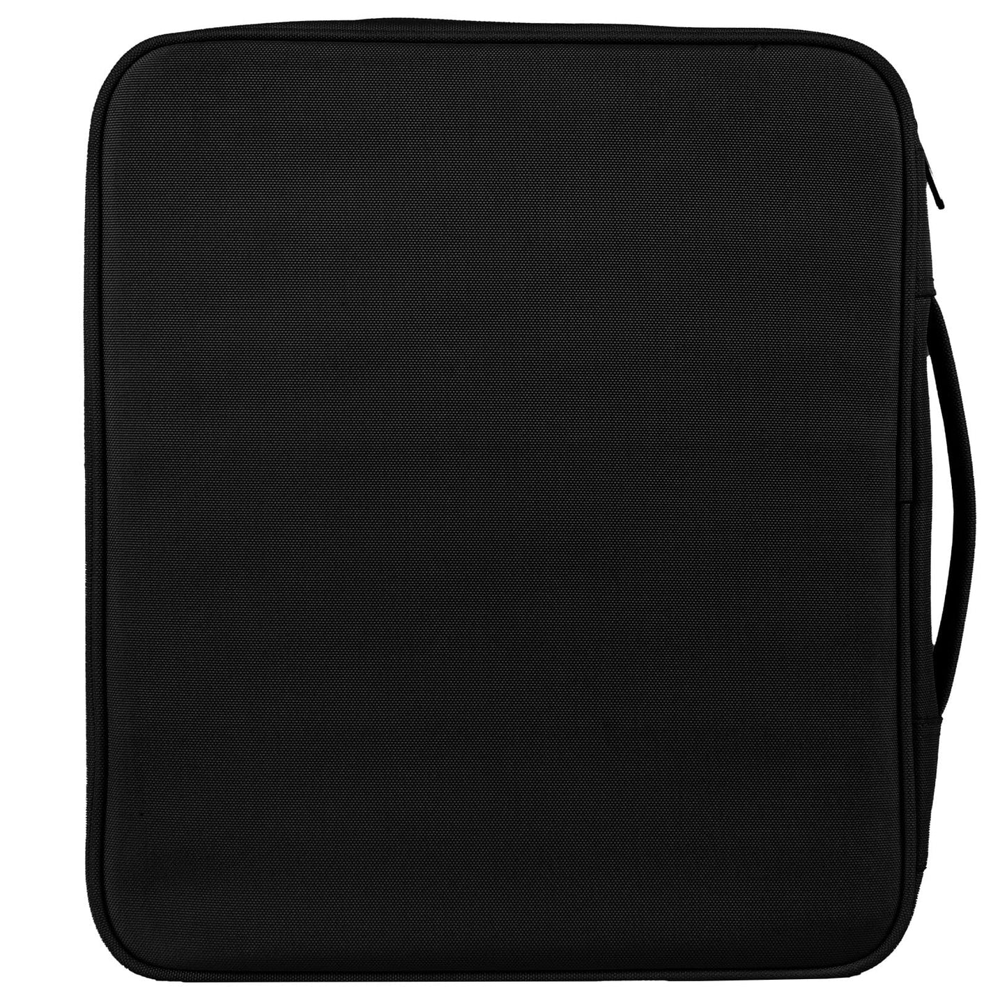 Sooez Zipper Binder Bag, 1.5 Inch Binders 3 Ring O-Ring, 5-Tab Dividers Expanding File Folder, 500-Sheet Capacity Three Ring Binder, Cute Organizer Storage for Student School Classroom Supplies, Black