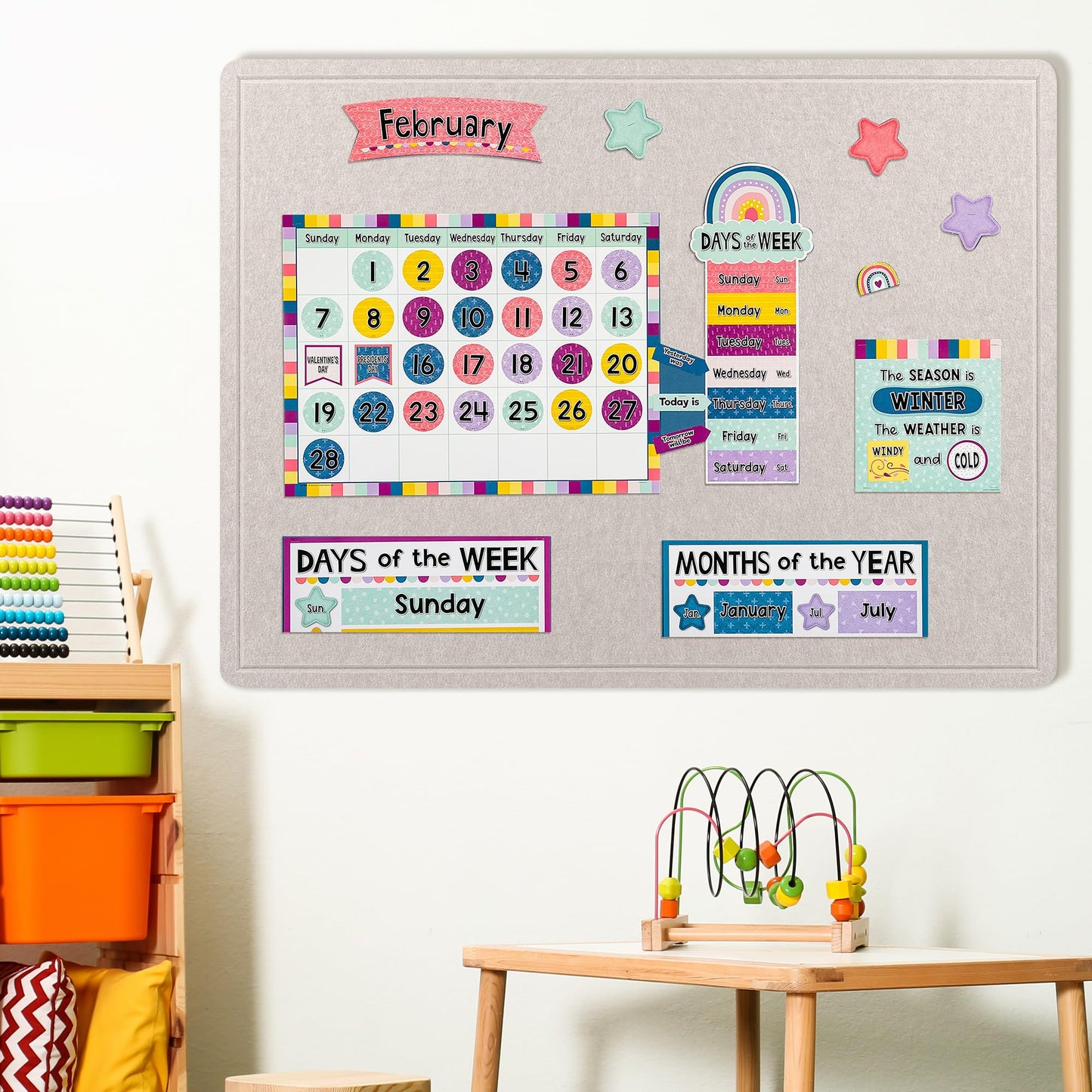 AKTOP Bulletin Board, 24" x 16" Foldable Felt Notice Pin Board for Wall, Decorative CorkBoard Photo Display Board with Self-Adhesive Tape, Vision Board Cork Board Alternative with 25 Pushpins - Latte