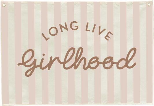 Long Live Girlhood-Nursery Wall Decor Hanging Rectangular Banner Flag Poster Wall Decoration Gift for Girl Kids,Nursery Bedroom Playroom Girls Room Art Decor,Christmas Christmas Gift 28.5"L×20"W