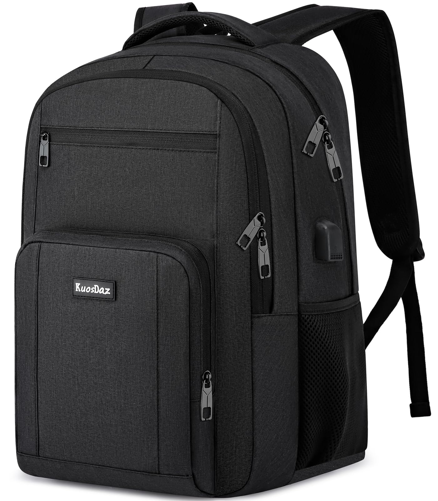 Kuosdaz Black Backpack for Men, School Backpack for Boys Teens, High School Bookbag