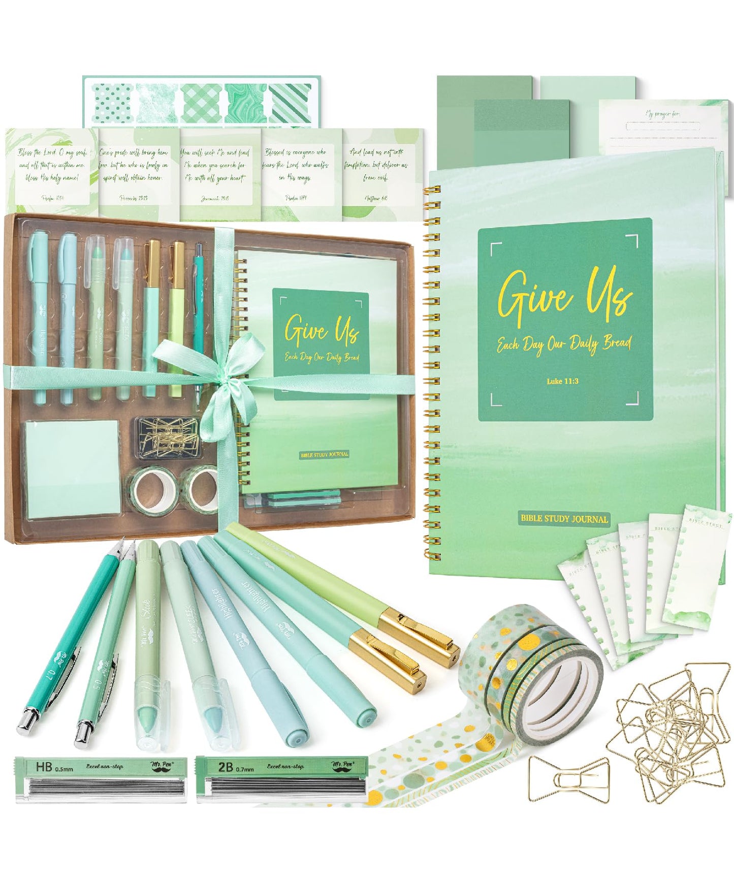 Mr. Pen- Bible Journaling Kit for Women, Bible Highlighters and Pens No Bleed, Notes, Tabs, Washi Tape & Journal for Devotions, Prayer & Christian Gifts