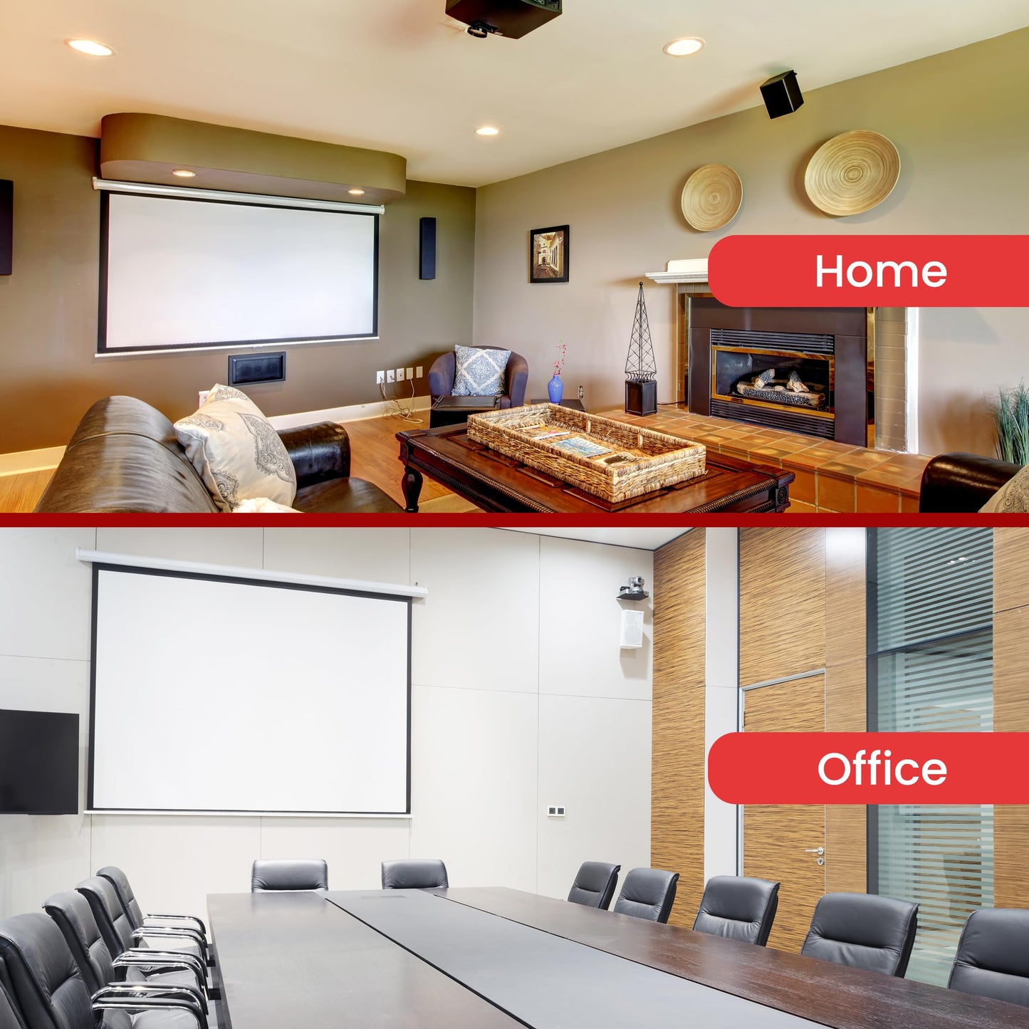 Pyle 72-Inch Manual Pull Down Projector Screen, Matte White Projection Surface, Ceiling or Wall Mount Screen Projector with Auto-Lock & Black Border for Home Theater or Office (42.5" x 56.6")