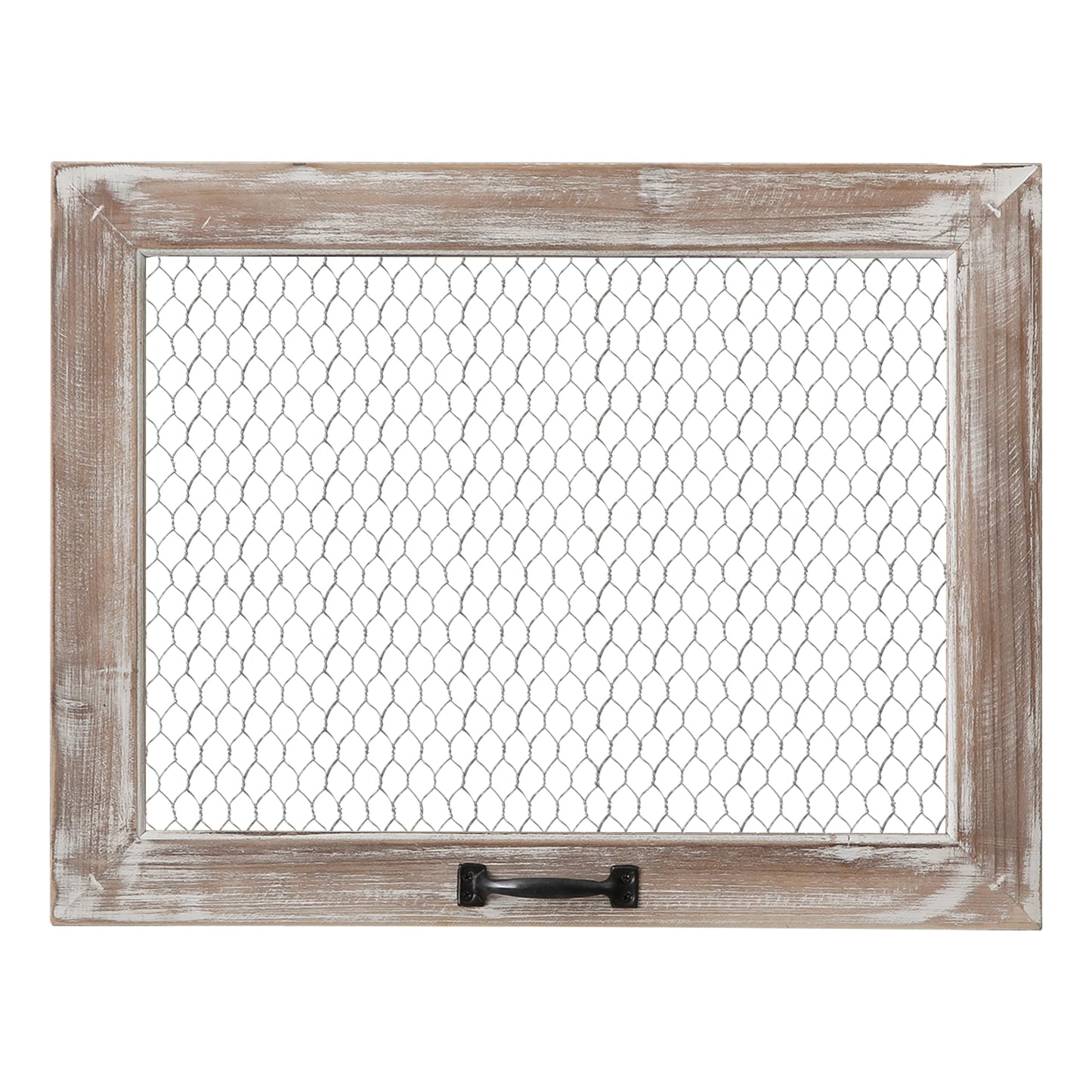SOFE Rustic Chicken Wire Frame, Framed Photo Display Board/Wall Grid Panel, Decorative Bulletin Board, Jewelry Wall Organizer, Room Office Dorm Memo Board, 22 × 17 Inches