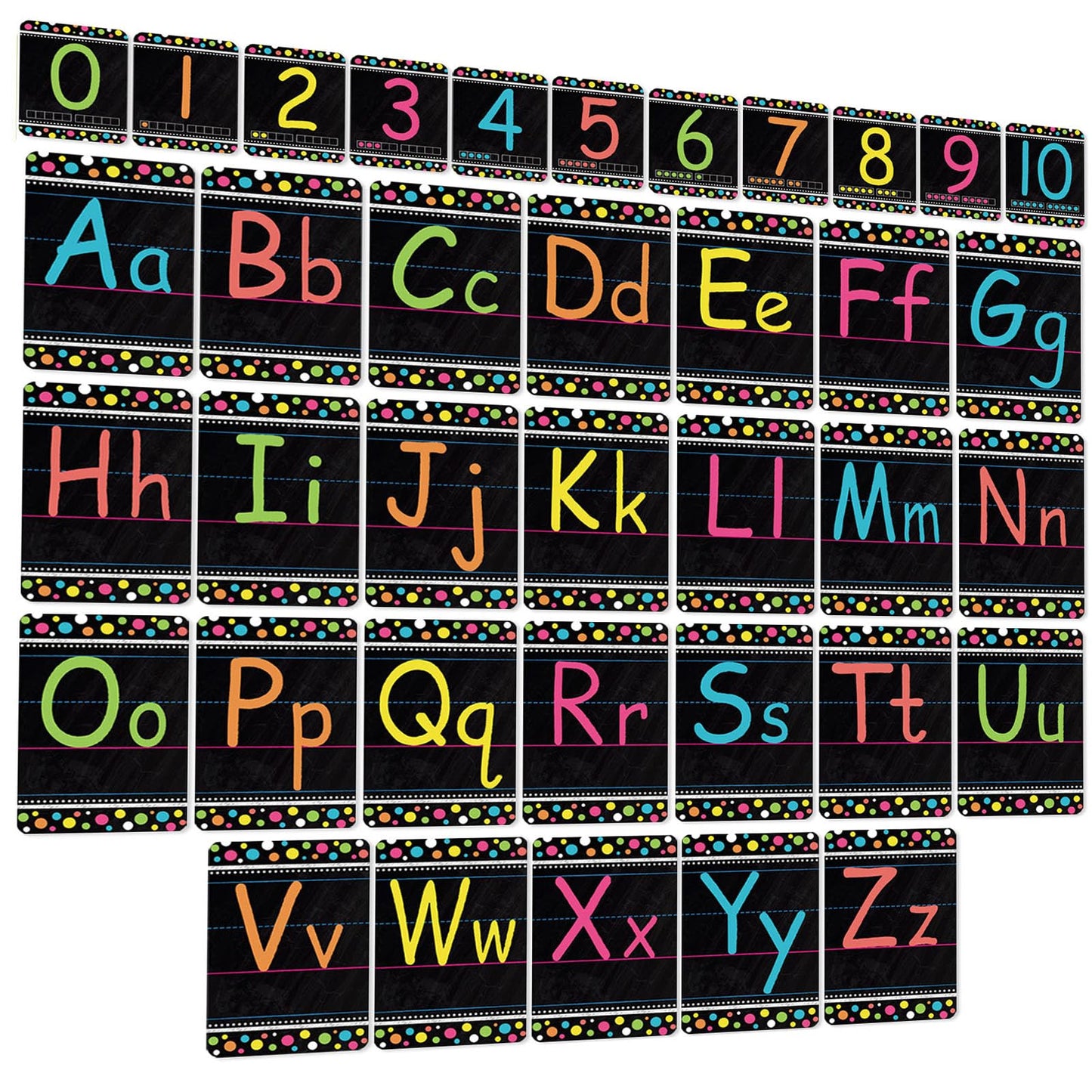 Adduster Bulletin Board Letters - ABC Alphabet Poster Classroom Decorating Set Toddler English Poster Kindergarten Elementary Classroom Nursery Home Wall Decoration（Blackboards）