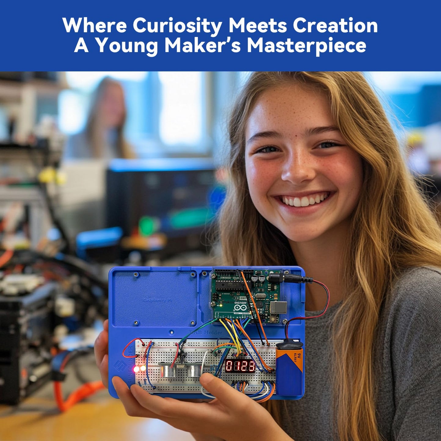 SunFounder Inventor Lab Starter Kit with Original Arduino Uno R3 REV3 Multimeter 34 Projects 40+Video Courses RAB Breadboard Holder Battery, RoHS Compliant, for Beginners & Engineers