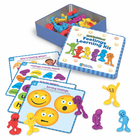 Learning Resources Skill Builders Feelings Learning Kit, SEL Activities, Social Skills Activities for Kids, Talking Flash Cards for Toddlers, Toddler Toy, Homeschool Supplies