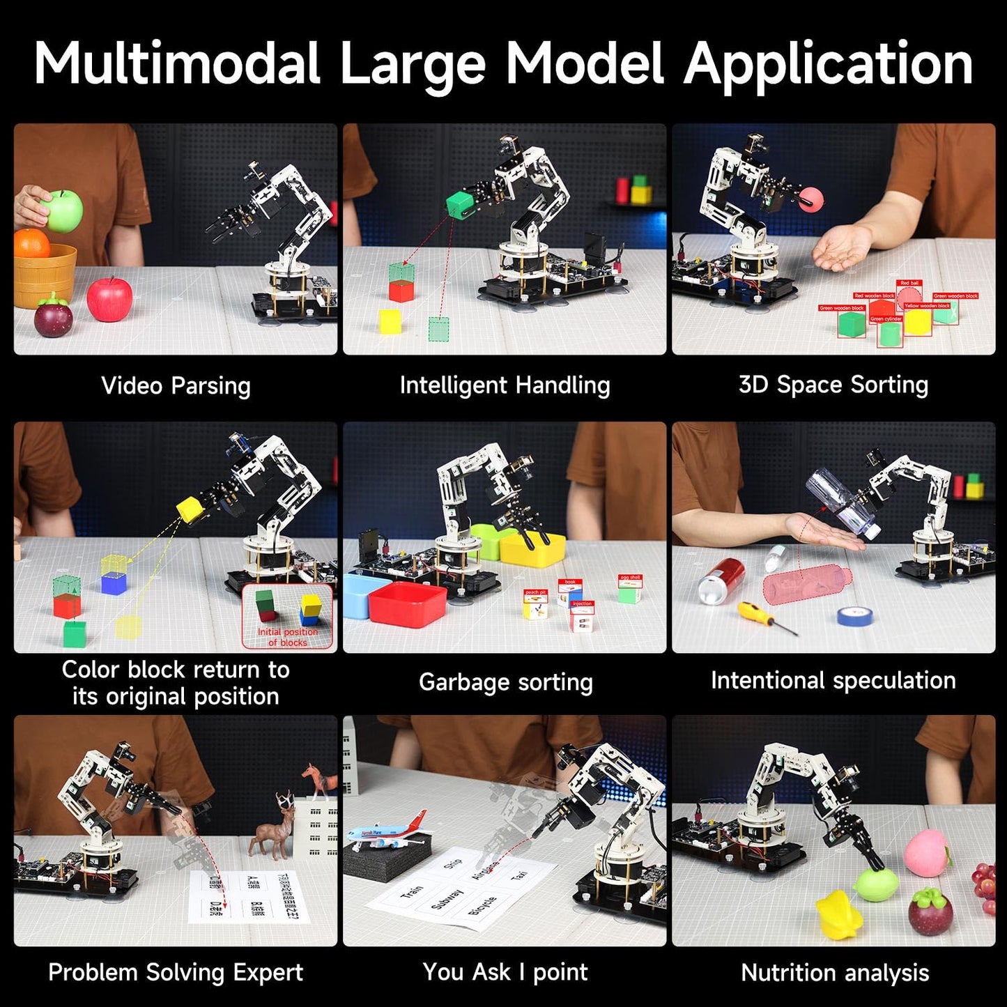 Yahboom ROS2 6DOF Robotic Arm Embodied Intelligence, 3D Spatial Recognition, Virtual Machine PC Control, AI Large Model Voice Module (Standard Kit)