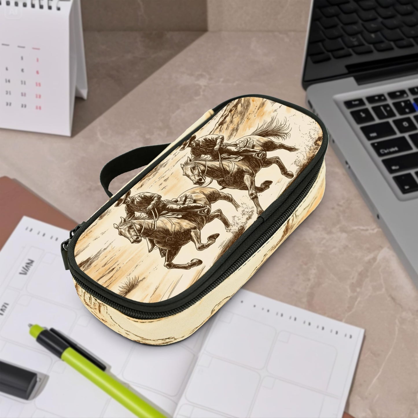 Droerfes Western Pencil Case Pencil Pouch Large Capacity Pen Bag School Office Organizer Stationery Storage Box For Girls Boys Teen Kids