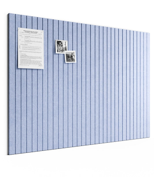 Bumusty Large Cork Board Alternative-48 x 36" Felt Bulletin Board Tiles, with 30 Pushpins, 70 Adhesive Tabs, Fine-Stripe 12-Pack, Cork Boards for Office Push Pin Board-Soft Periwinkle