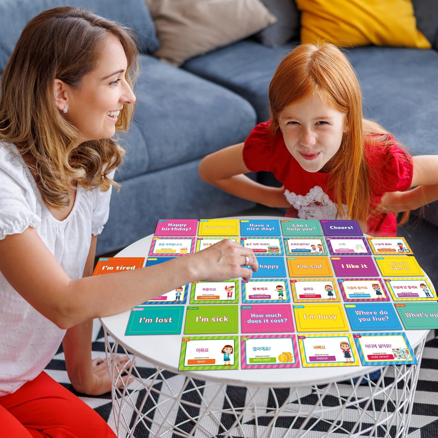 100Pcs Korean Conversational Phrase Flash Cards Korean Learning Beginner Sayings for Travel, Memory, Quick Reference Educational Bilingual Language Learning Resource Tool for Adults School Classroom