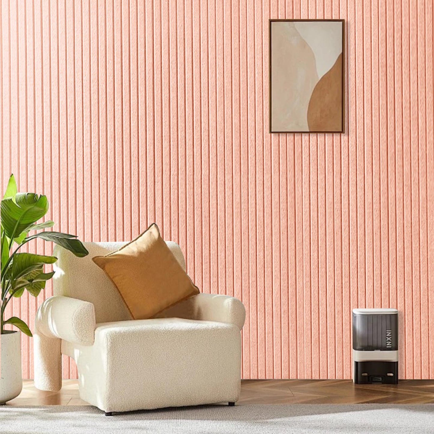 Large Cork Board for Office, 8 Pack Felt Wall Tiles with Slat Wall Paneling and Safe Removable Adhesive Tabs, Felt Bulletin Board Pin Board Cork Boards for Walls - Pink