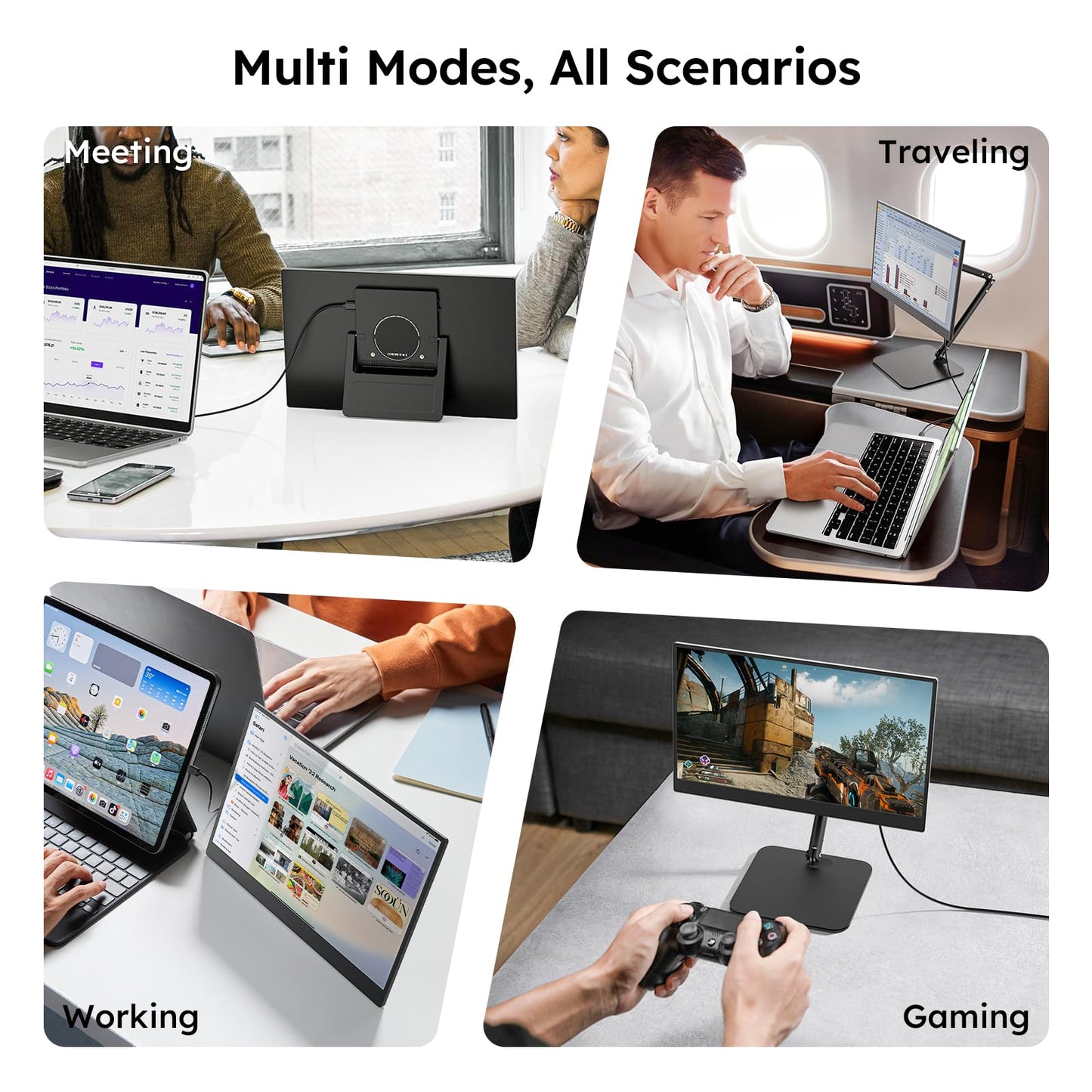 Dopesplay Portable Monitor, 15.6" FHD 1080P IPS Travel Monitor for Laptop, Foldable Magnetic Stand & Carry Case Included, USB-C Screen Extender for Laptop Mac PC Phone Xbox PS4/5 Switch