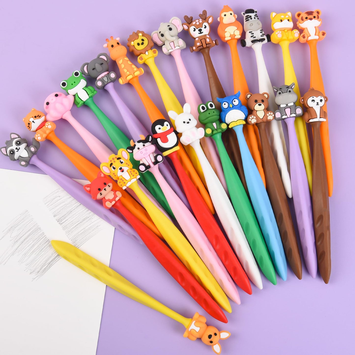 48 Pcs Cute Animals Bobblehead Eraser for Pencils Kawaii Erasers Cute School Supplies Fun Cartoon Erasers Back to School Supplies Birthday Classroom Gifts