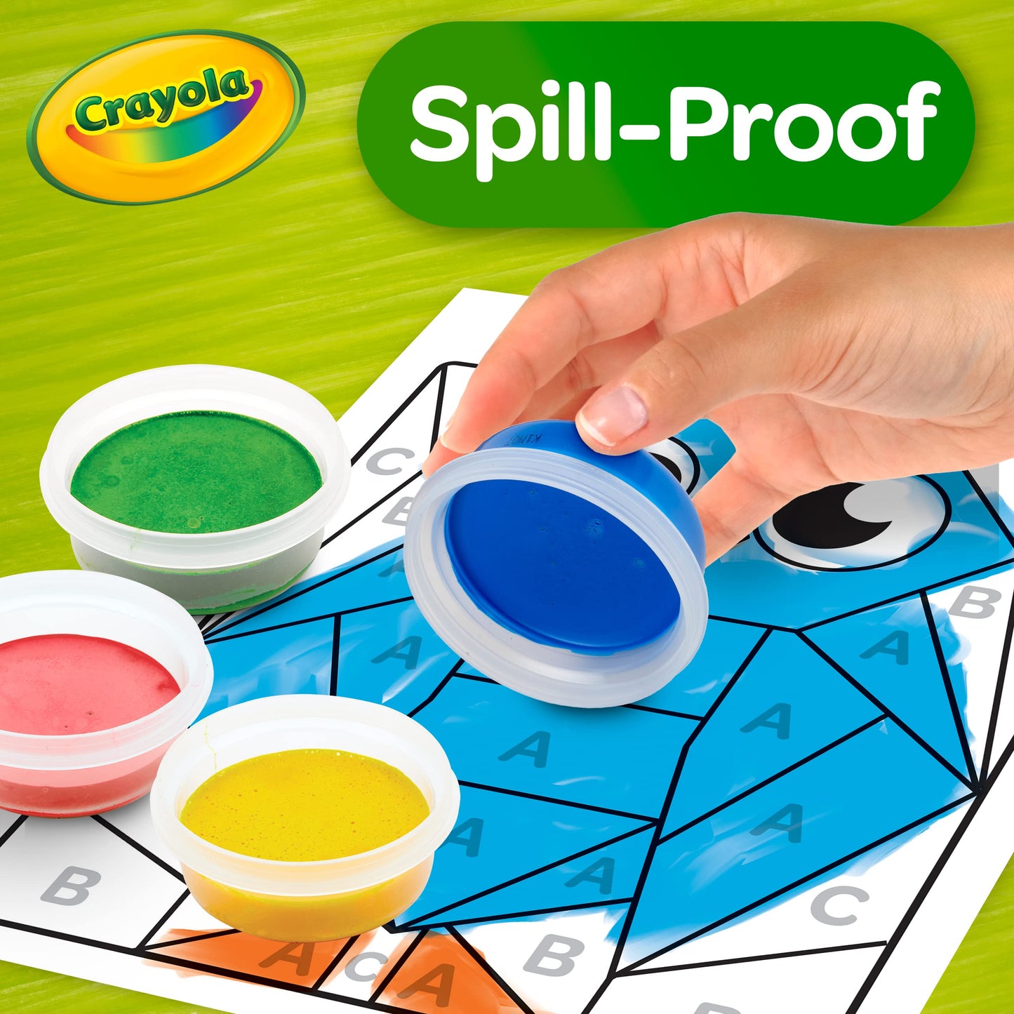 Crayola Spill Proof Paint Set (8ct), Washable Toddler Paint Kit, With Brushes, Pots, Activity Pages, Arts & Crafts Kit, Gift for Toddlers, Ages 3+