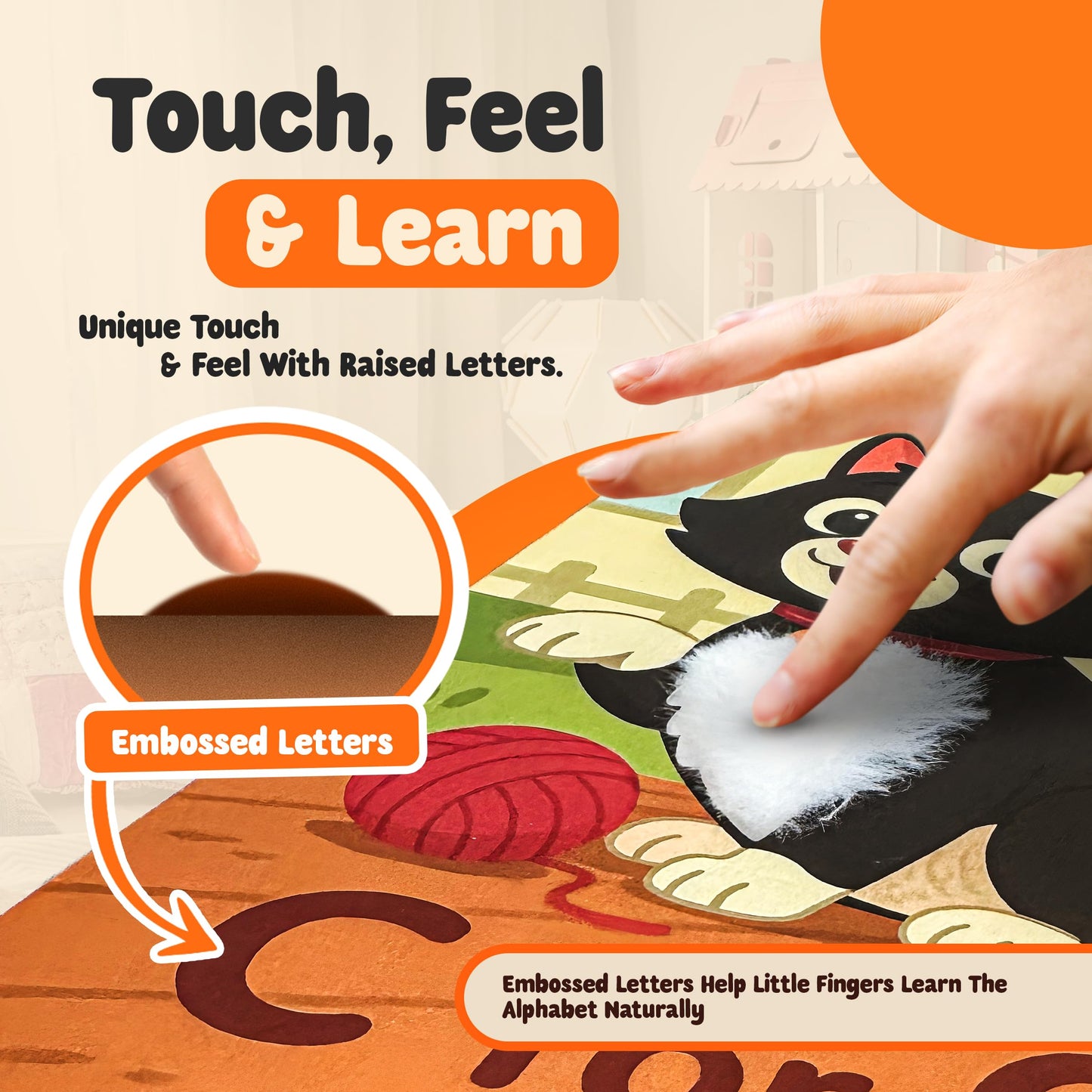 Touch & Feel Textured Animal Flashcards – Montessori Sensory Cards with Embossed Letters for Toddlers | Speech Development, Visual Learning, Travel and Autism-Friendly Play & Party Favors (Series 2)
