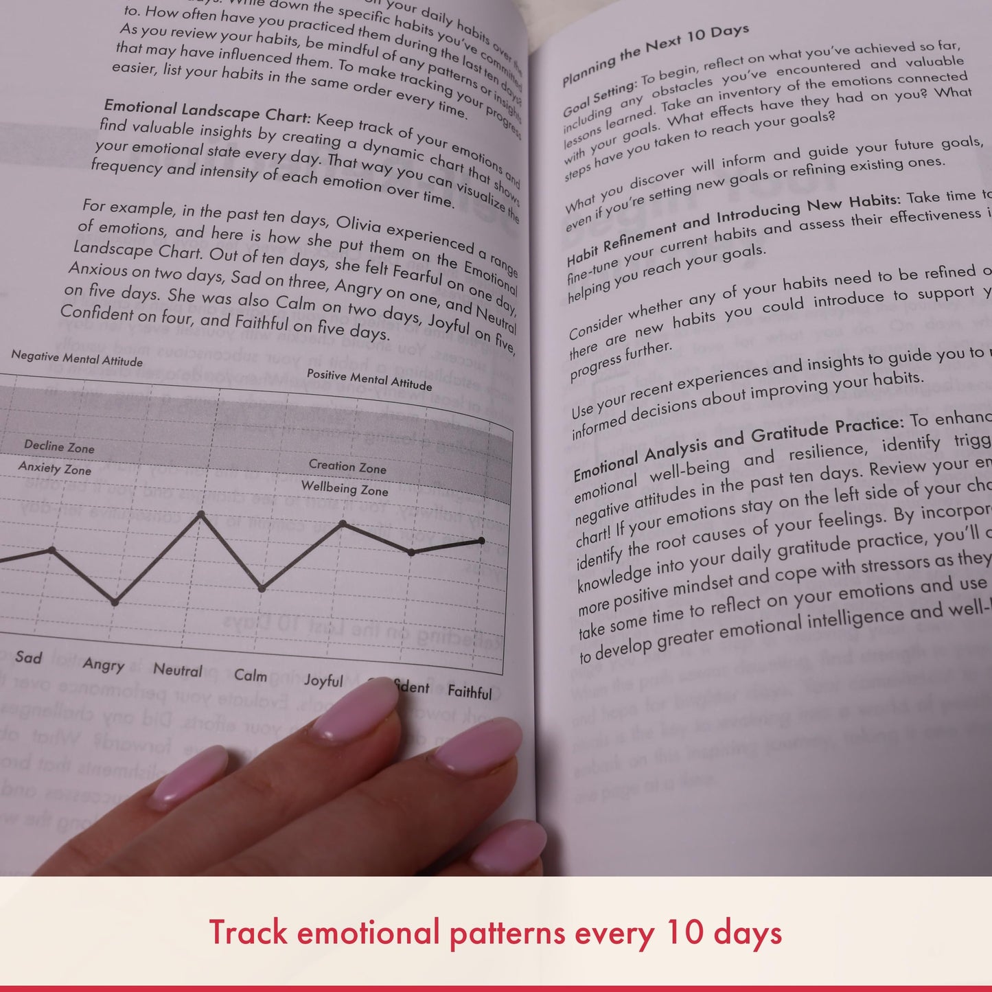 Daily Gratitude, Goal Setting & Habit Tracker Journal for Women & Men with 9-Point Emotional Wellness Scale — iAmEvolving™ 288-Page Hardcover Personal Growth Planner (Columbia Blue Cover)