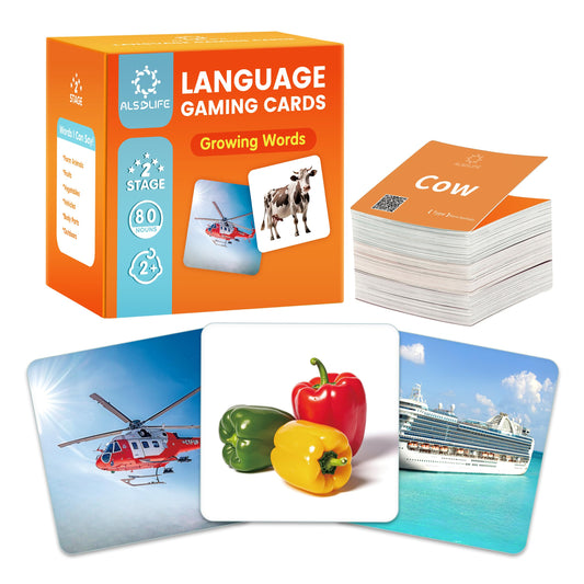 ALSOLIFE 80 Nouns Flash Cards for Toddlers 2-3, Key Vocabulary Flashcards, Sturdy & Durable Realistic Picture Cards for Speech Therapy, Autism Flash Cards for ABA Therapy and Special Education