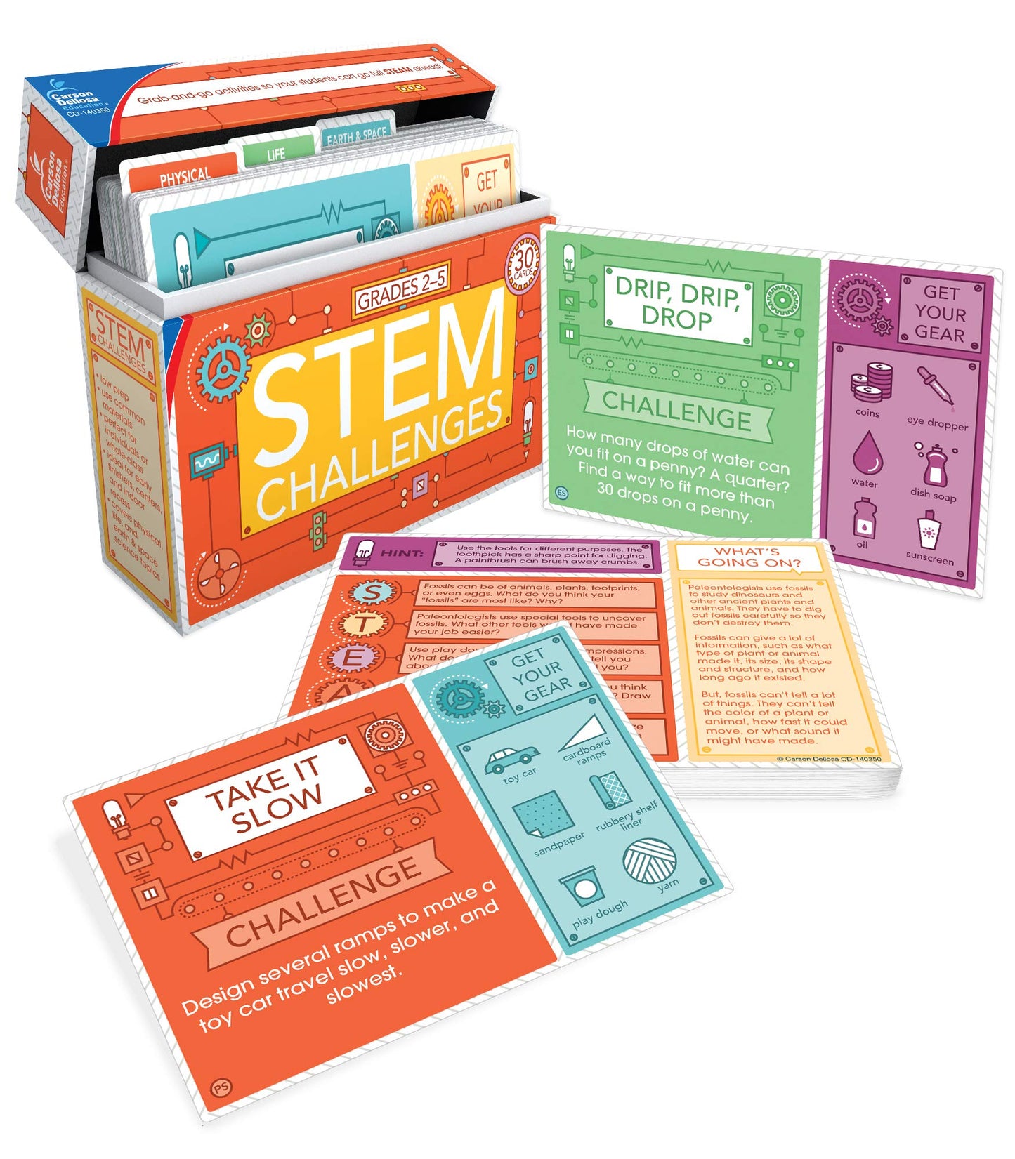 Carson Dellosa Stem Challenges, Seasonal, Physical, Life, Earth and Space Science Kits for Kids Ages 7-10, Educational Games and Experiments for 2nd Grade and Up