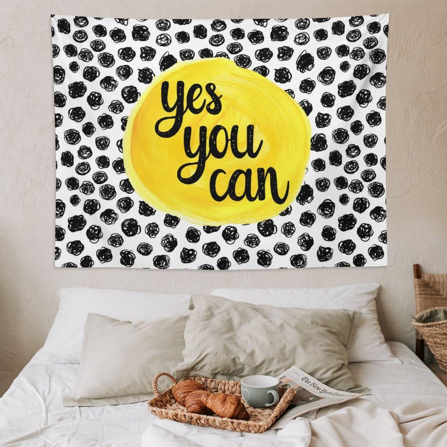 DDCBNS Inspirational Quote Tapestry,Educational Tapestry for Kids Teen Student,Black and White Tapestry for Study Classroom Bedroom Living Room 80"" x 60"", Black＆White