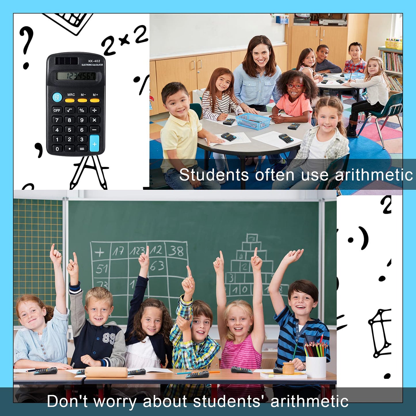 Fiada 12 Pieces Pocket Size Mini Calculators Handheld Angled 8-Digit Display Calculators Basic Standard Small Accounting Desktop Supplies for Office School and Home