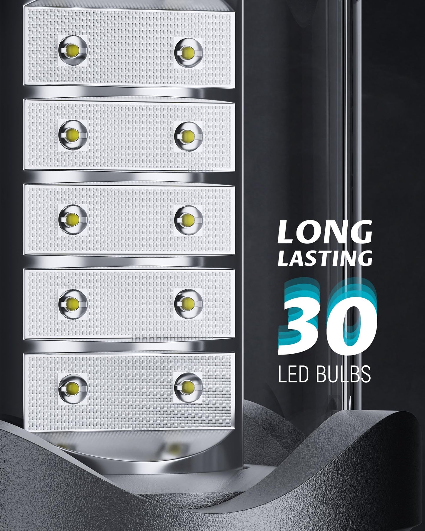 Lichamp LED Camping Lanterns 4 Pack, Battery Powered, Collapsible, Portable, Medium Size, Gray, Model A4GY