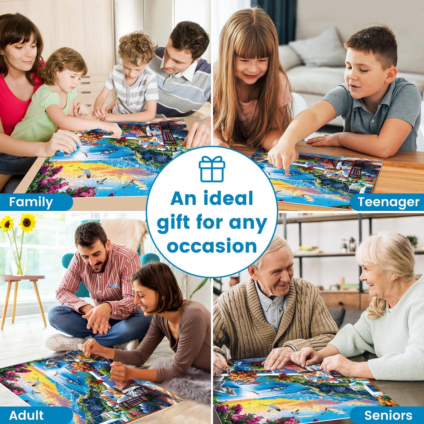 500 Piece Puzzles for Adults, seafront Jigsaw Puzzle, Nature Landscape Jigsaw Puzzle, Creative Games and Holiday Party Gifts, Fun and Challenging Family Games 20.5×15 in