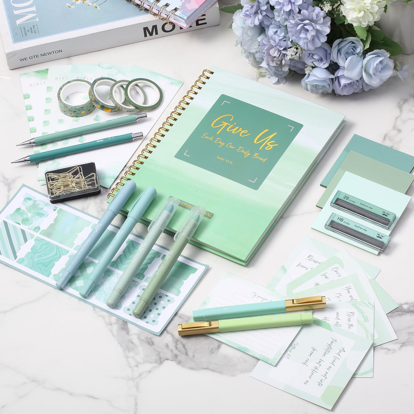 Mr. Pen- Bible Journaling Kit for Women, Bible Highlighters and Pens No Bleed, Notes, Tabs, Washi Tape & Journal for Devotions, Prayer & Christian Gifts