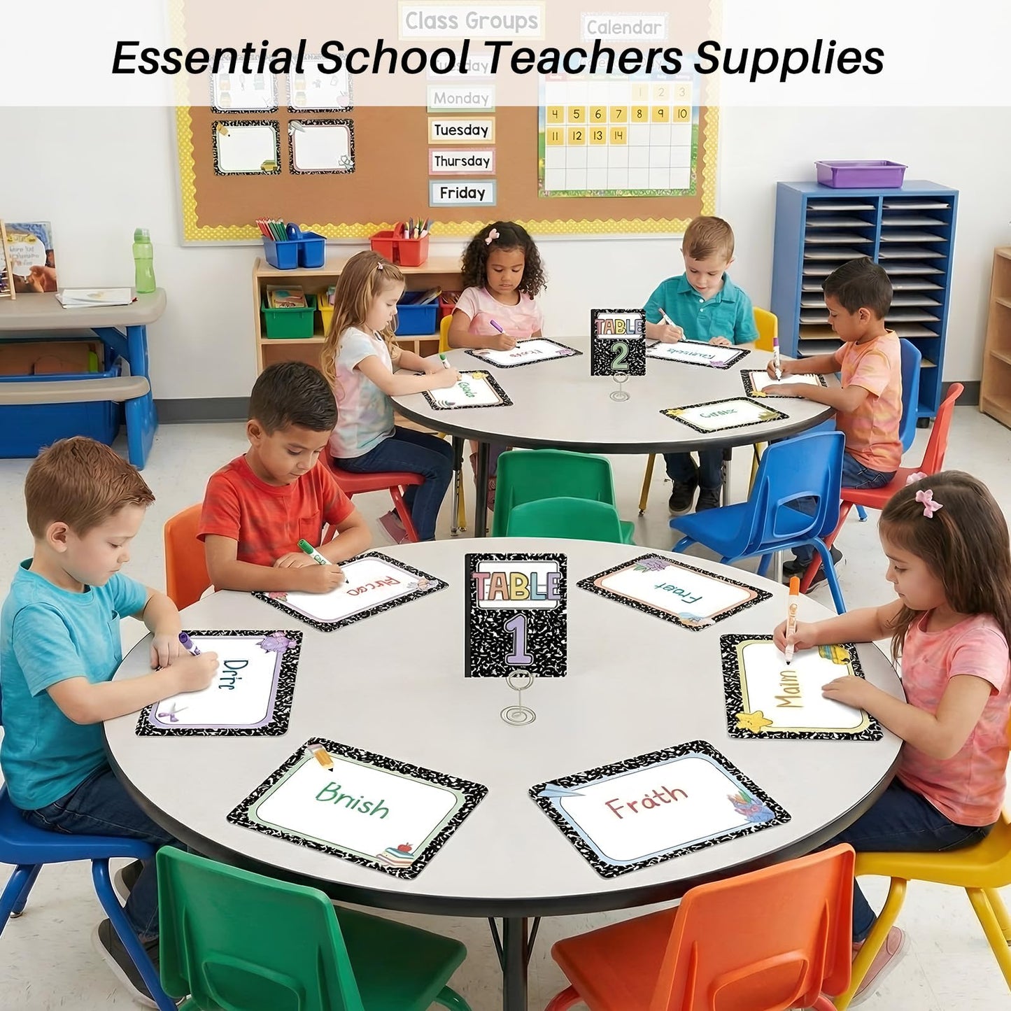 Lincia 12 Pcs Large 12'' Dry Erase Dots for Classroom Table Composition Dry Erase Circles Removable Sticker Spots for Whiteboards, Desks, Wall Decals, Student, Teacher School Supplies